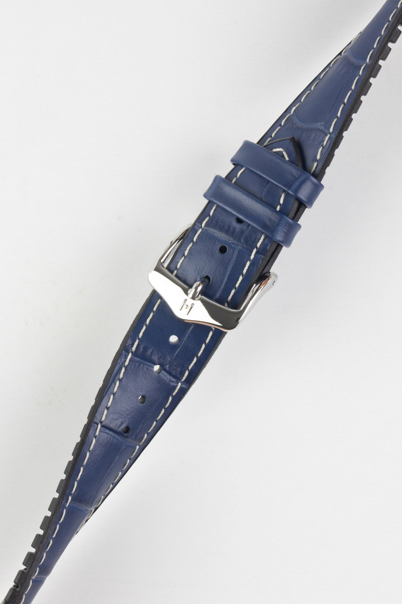 Hirsch GEORGE Alligator Embossed Performance Watch Strap in BLUE