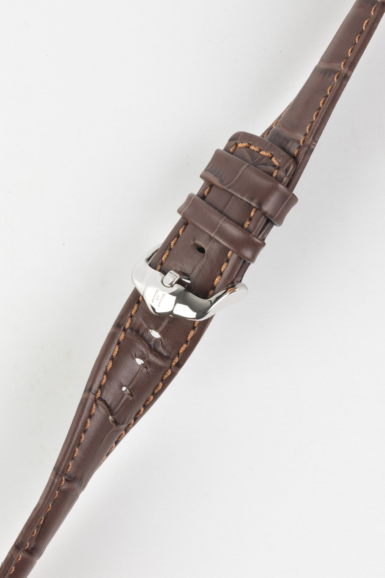 Hirsch GRAND DUKE Brown Water-Resistant Alligator Embossed Sport Watch Strap