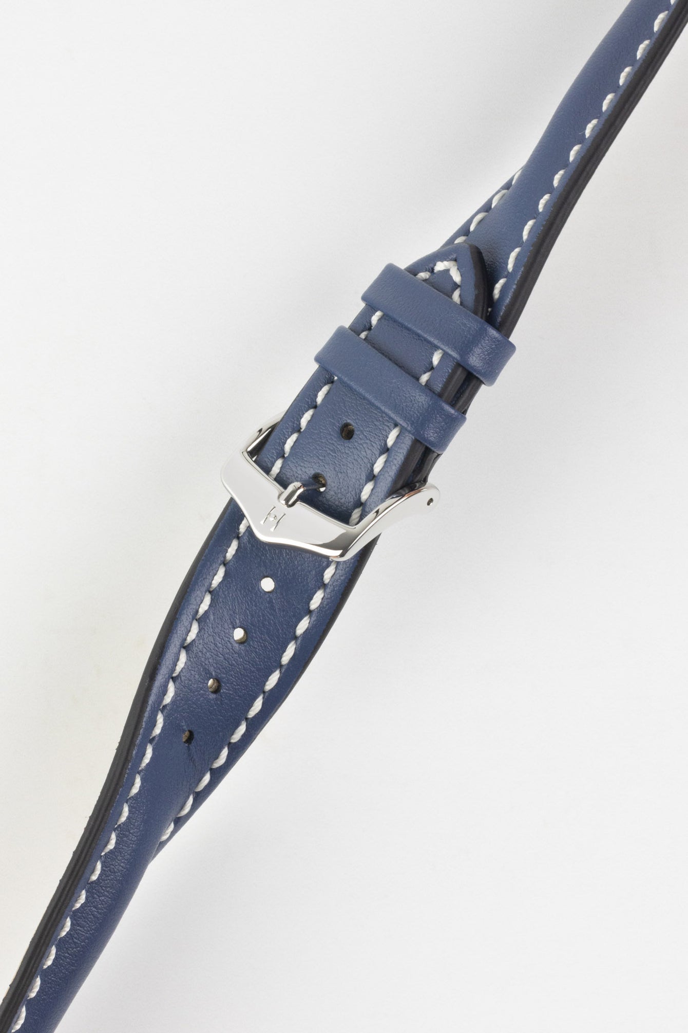 Hirsch HEAVY CALF Water-Resistant Calf Leather Watch Strap in BLUE