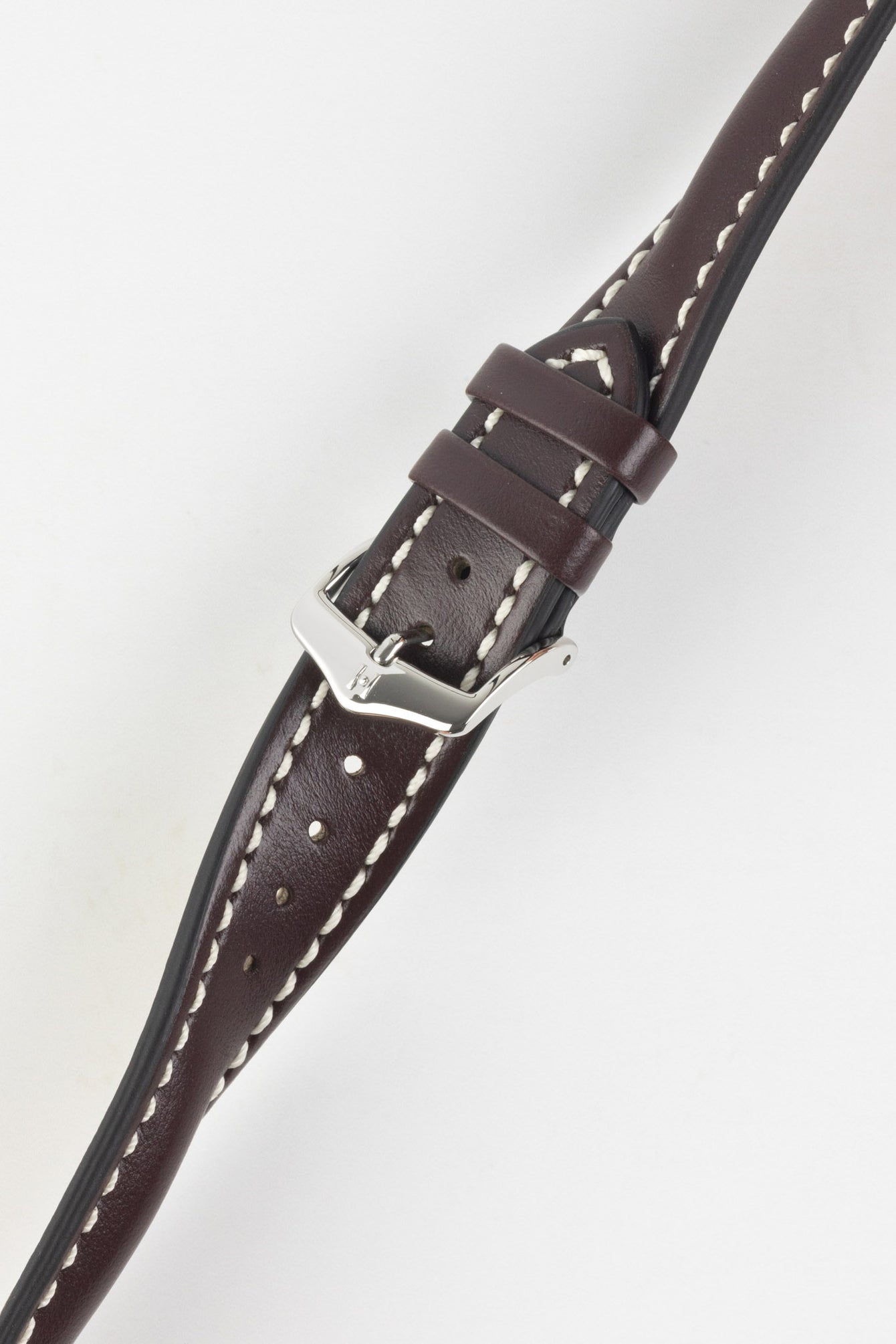 Hirsch HEAVY CALF Water-Resistant Calf Leather Watch Strap in BROWN