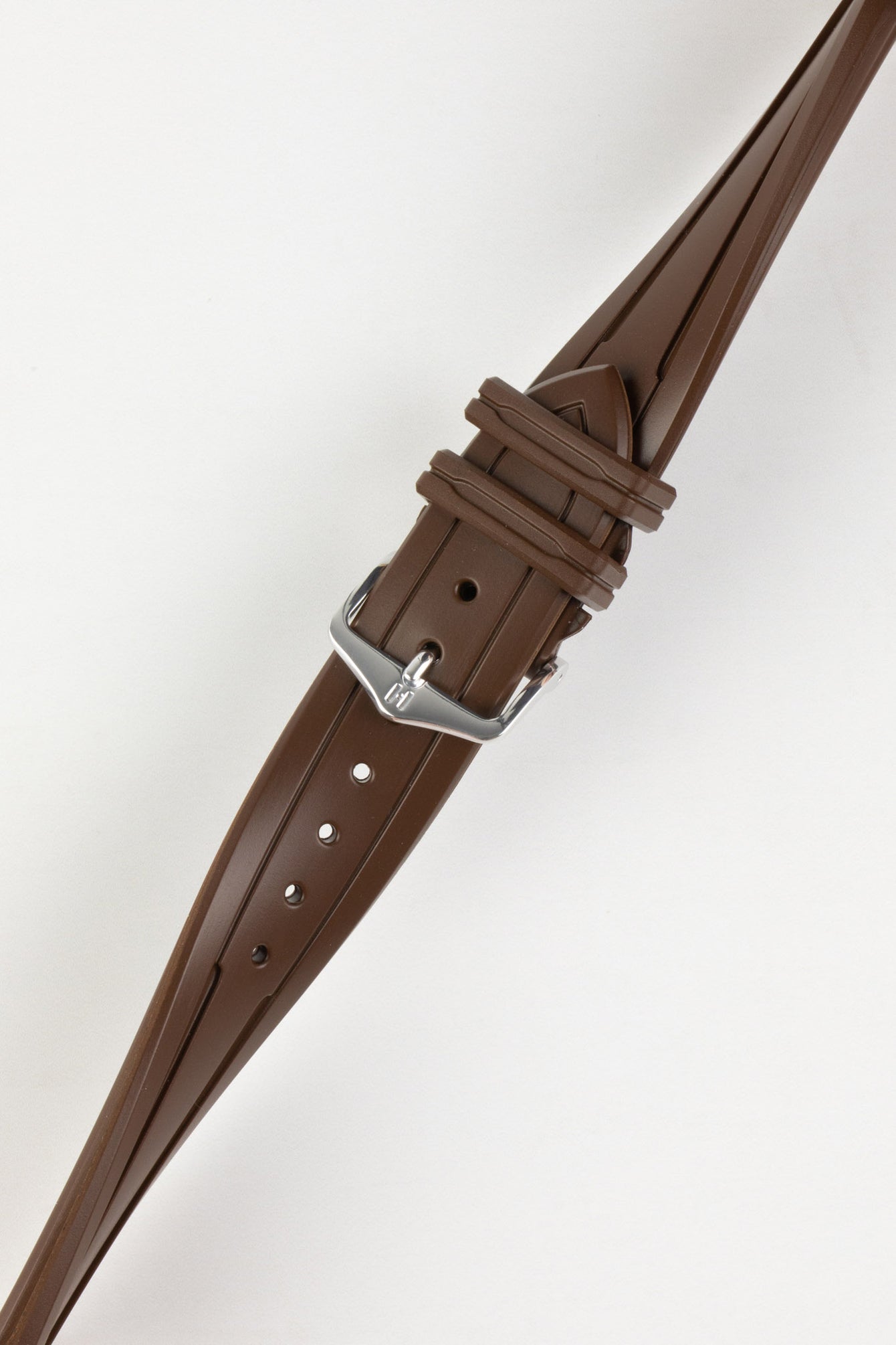 hirsch rubber watch strap brown