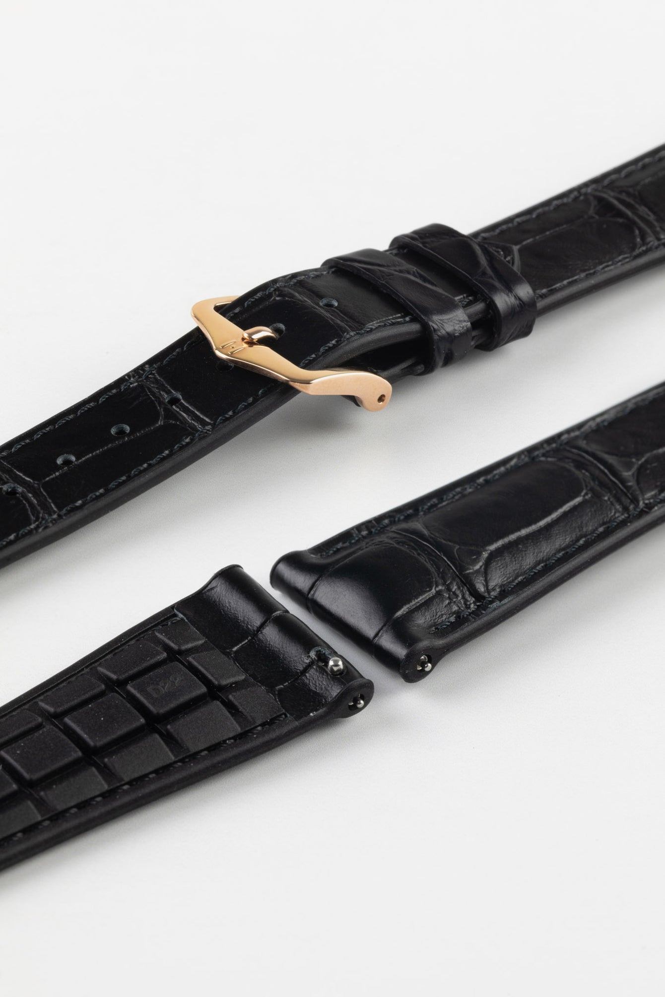 Hirsch IAN Louisiana Alligator Hide Performance Watch Strap in BLACK