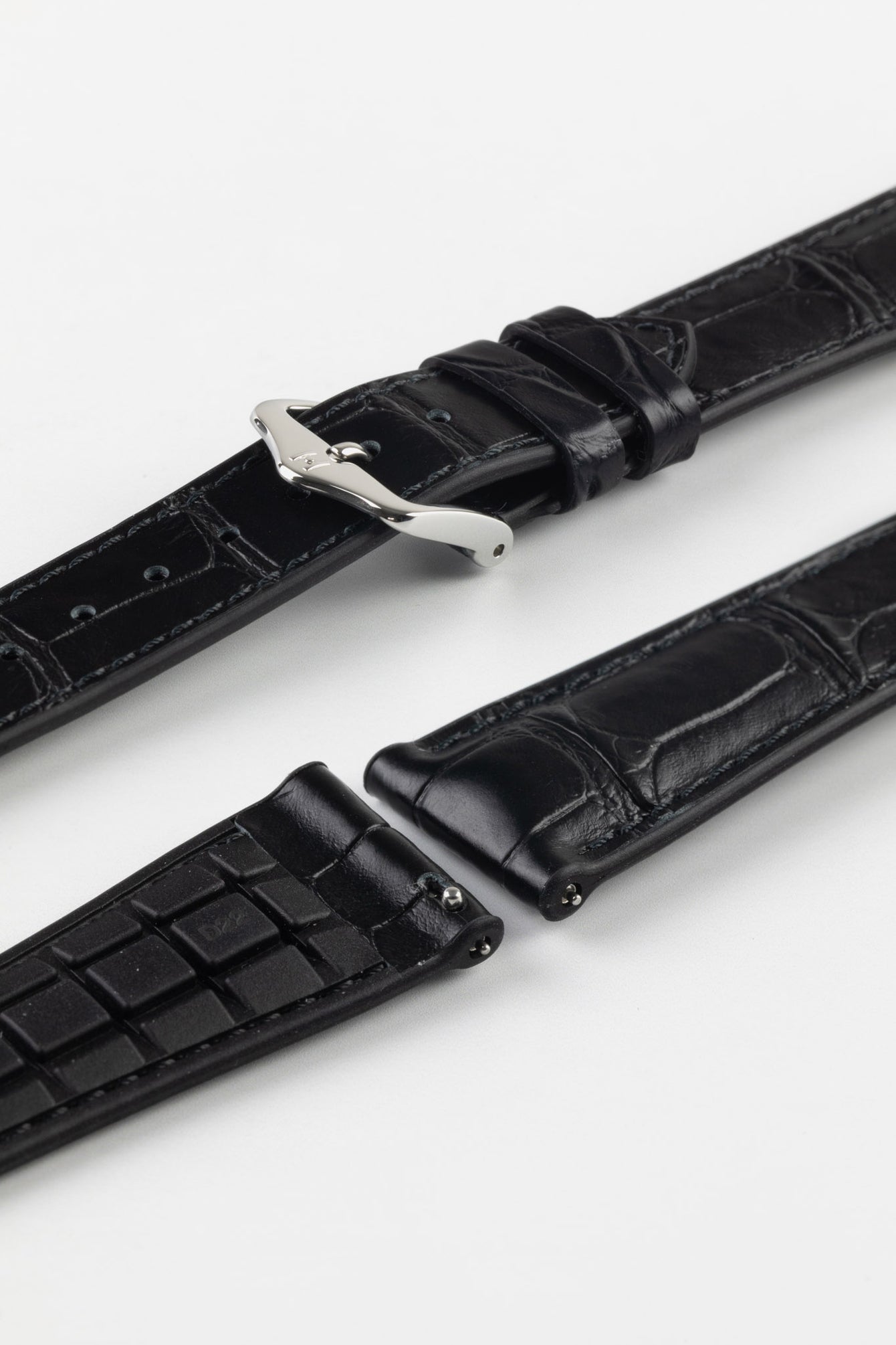 Hirsch IAN Louisiana Alligator Hide Performance Watch Strap in BLACK