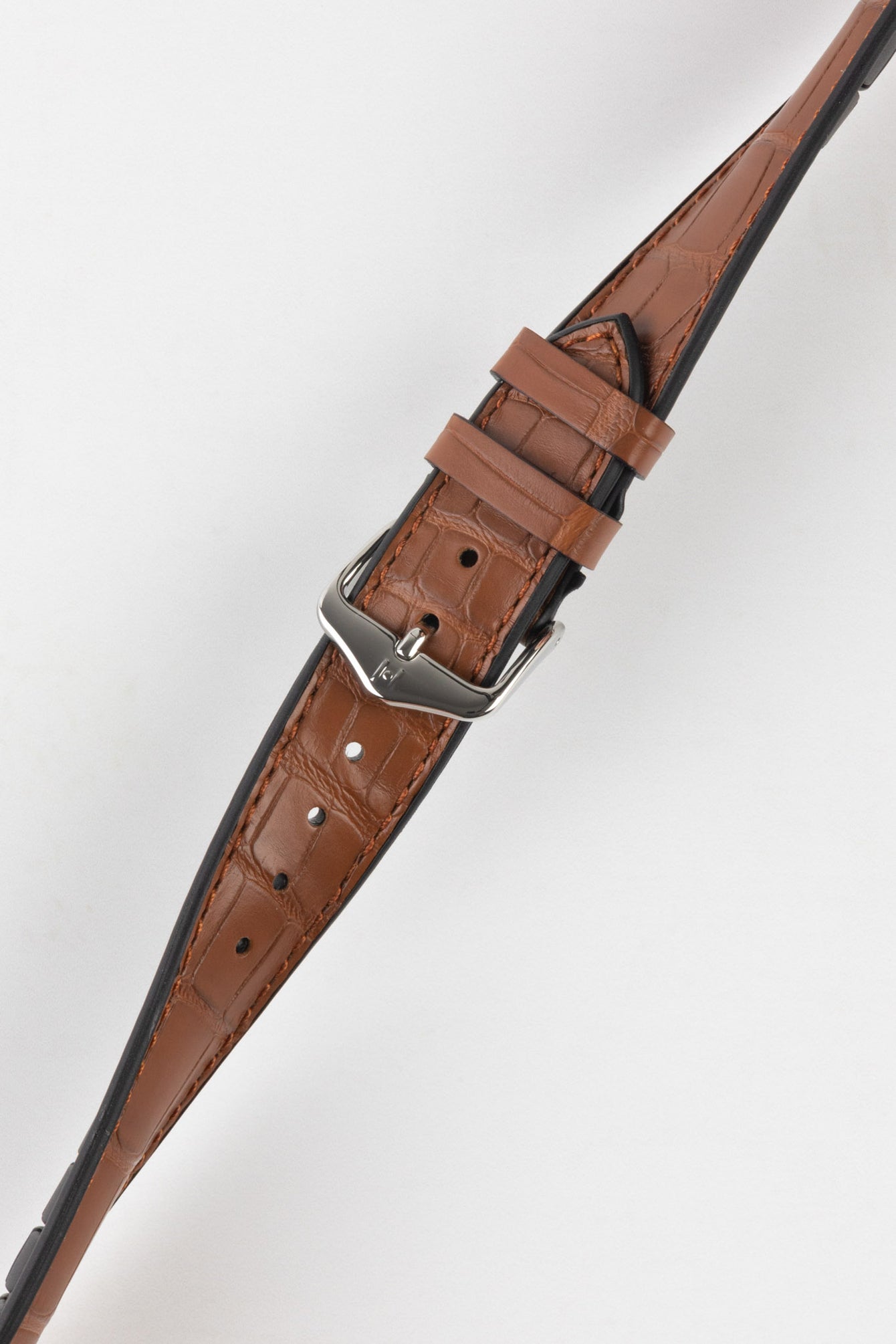 Hirsch IAN Louisiana Alligator Hide Performance Watch Strap in GOLD BROWN