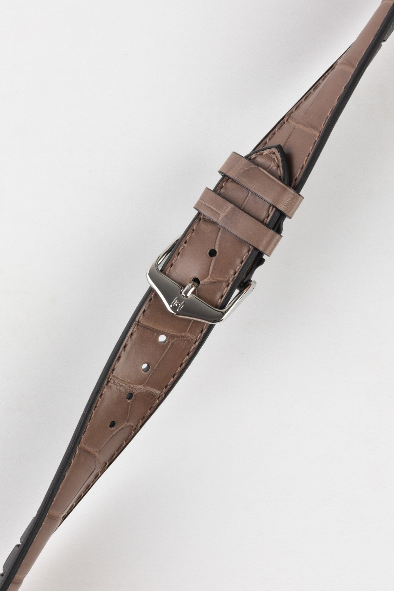 Hirsch IAN Louisiana Alligator Hide Performance Watch Strap in WARM GREY