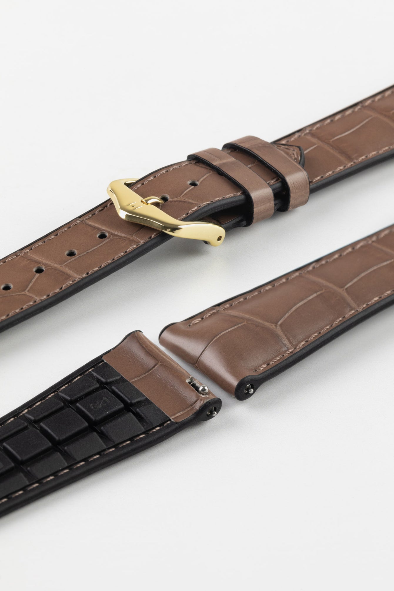 Hirsch IAN Louisiana Alligator Hide Performance Watch Strap in WARM GREY