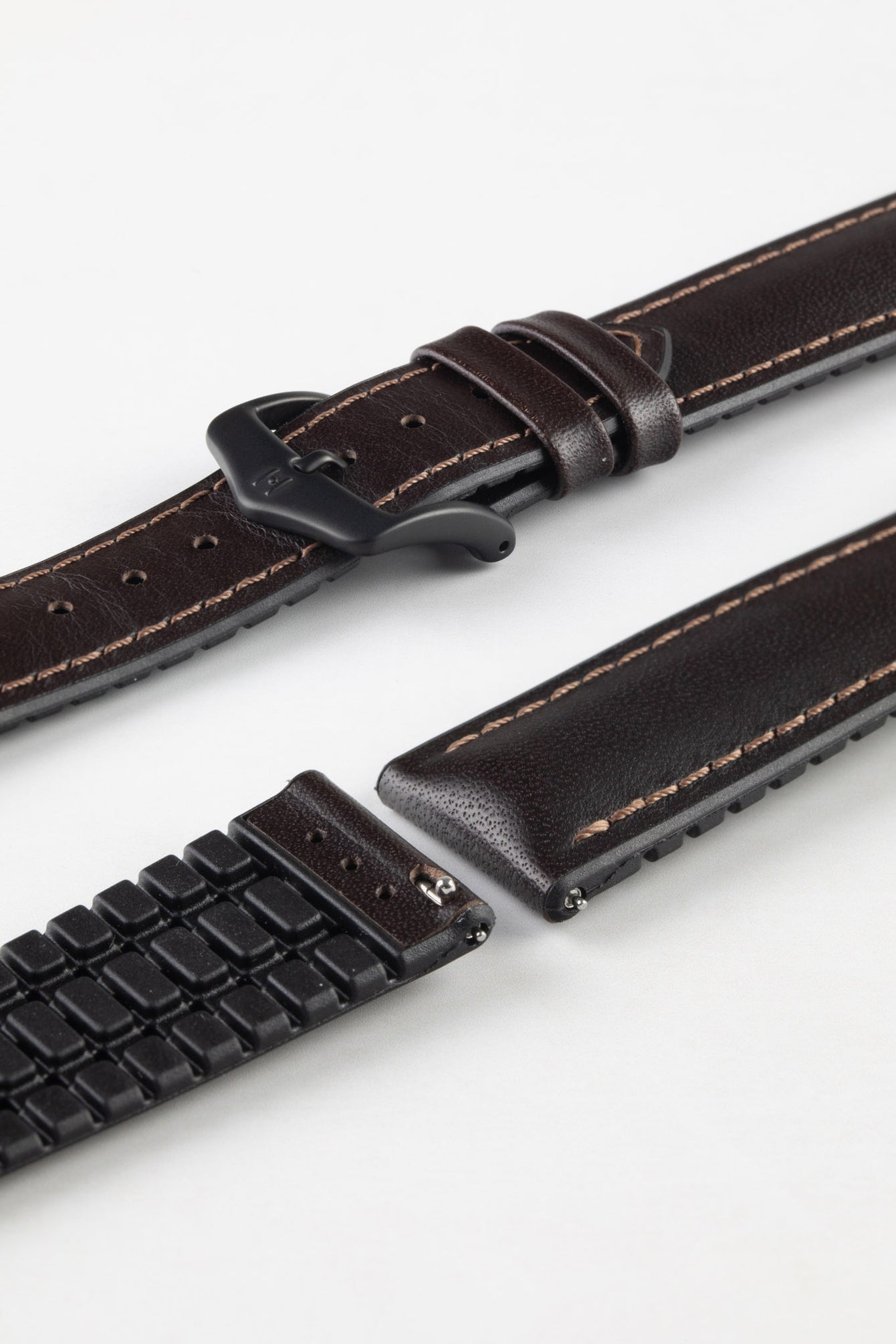 Hirsch JAMES Calf Leather Performance Watch Strap in BROWN