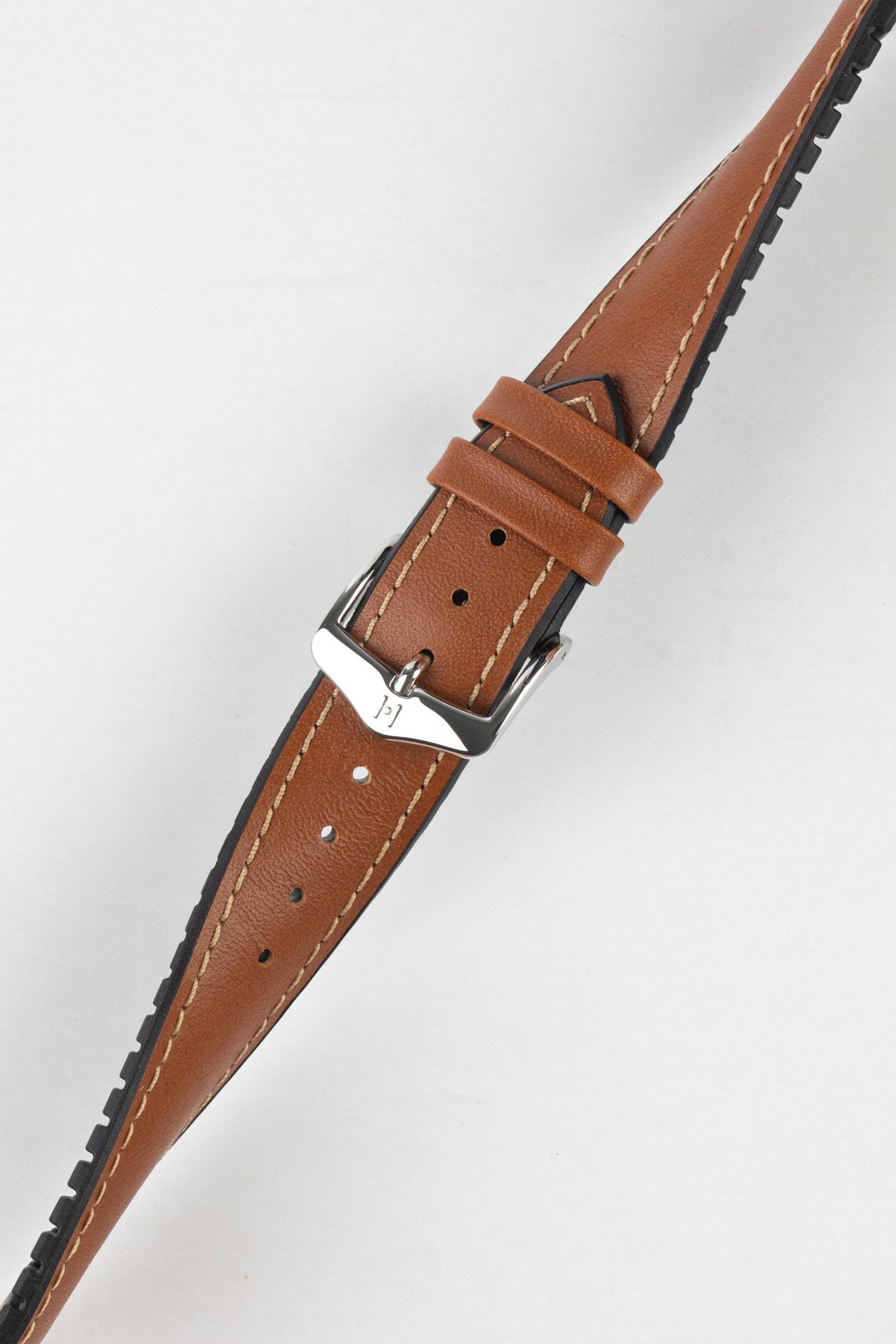 Hirsch JAMES Calf Leather Performance Watch Strap in GOLD BROWN