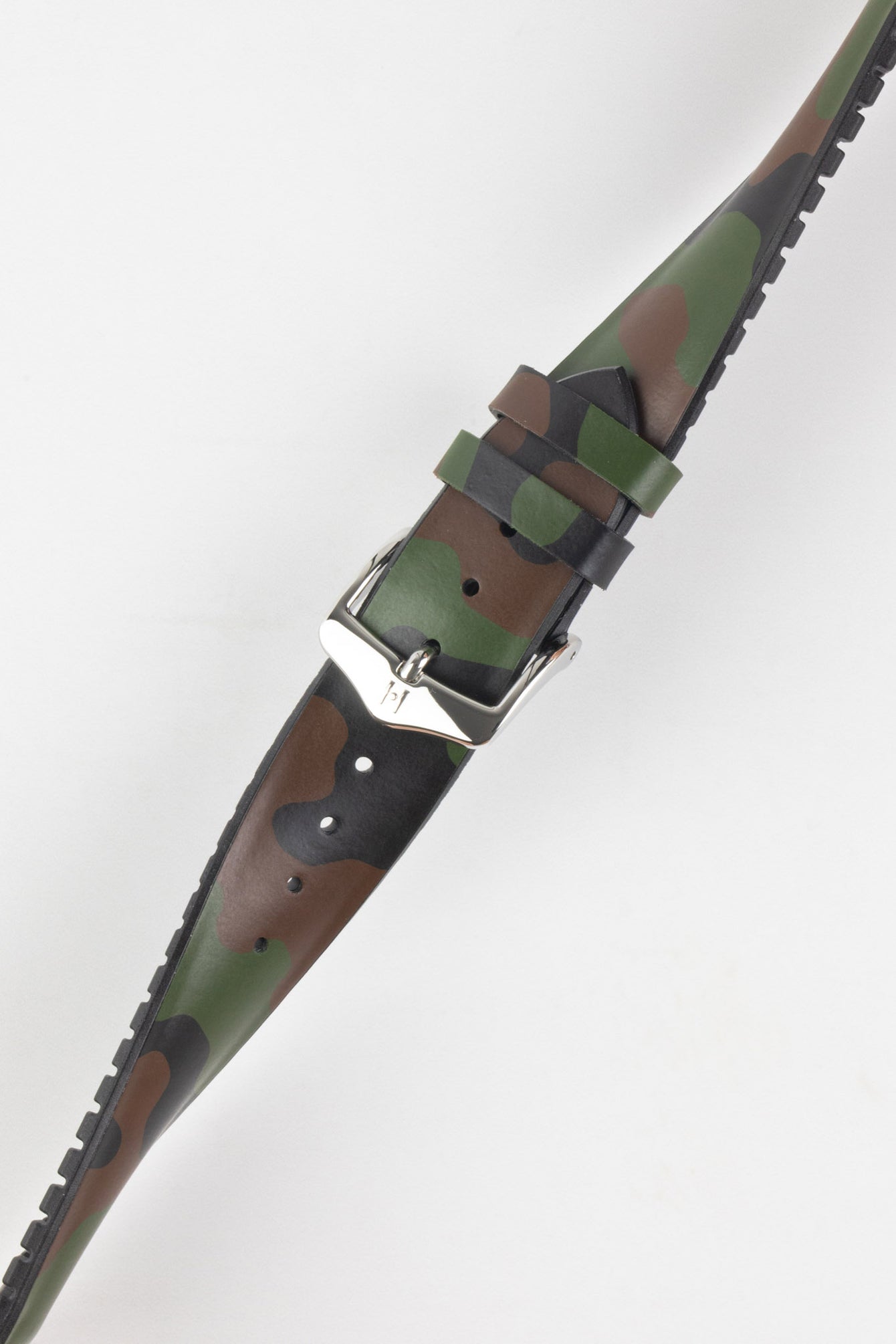 Hirsch JOHN Natural Rubber Green Camo Performance Watch Strap