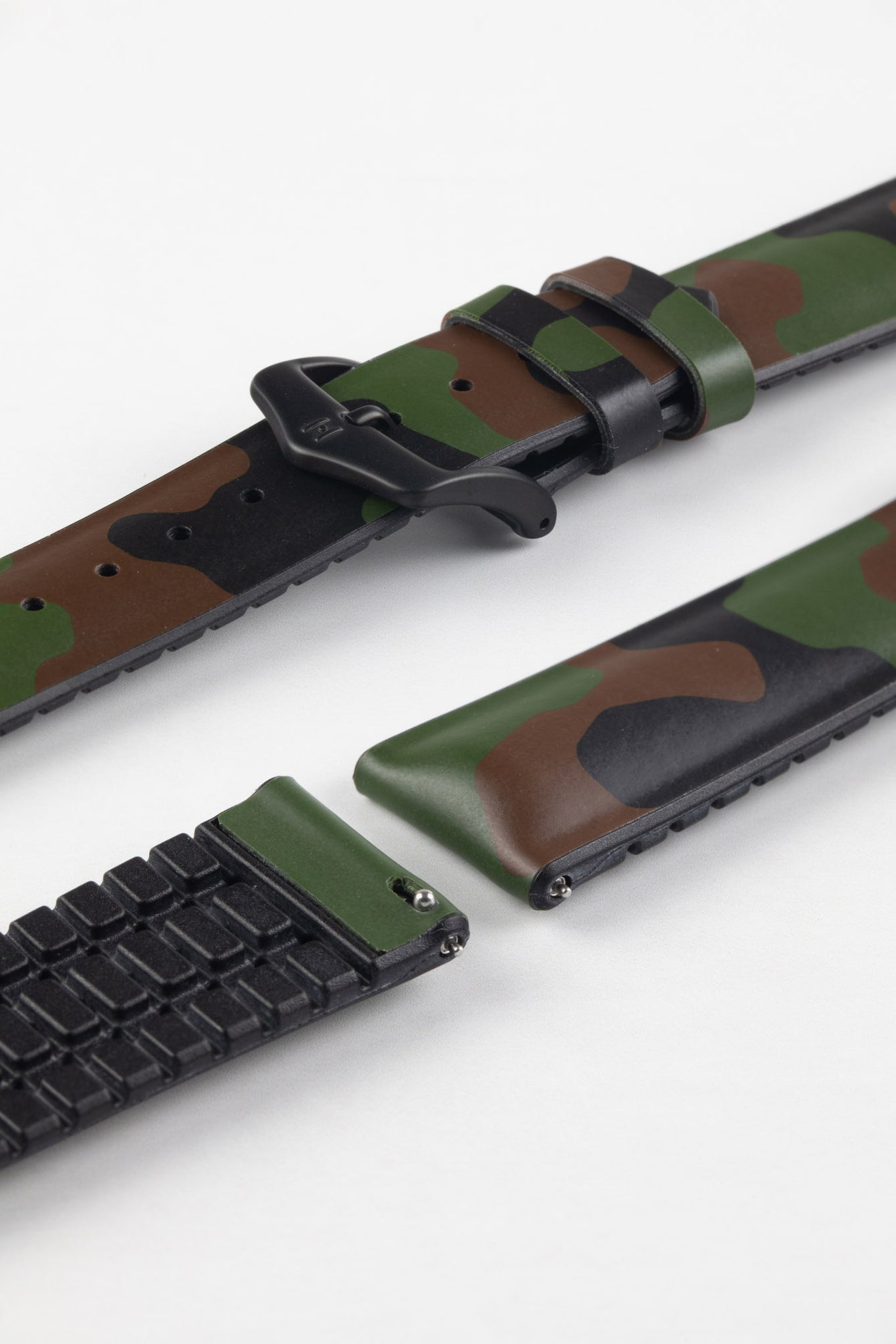 Hirsch JOHN Natural Rubber Green Camo Performance Watch Strap