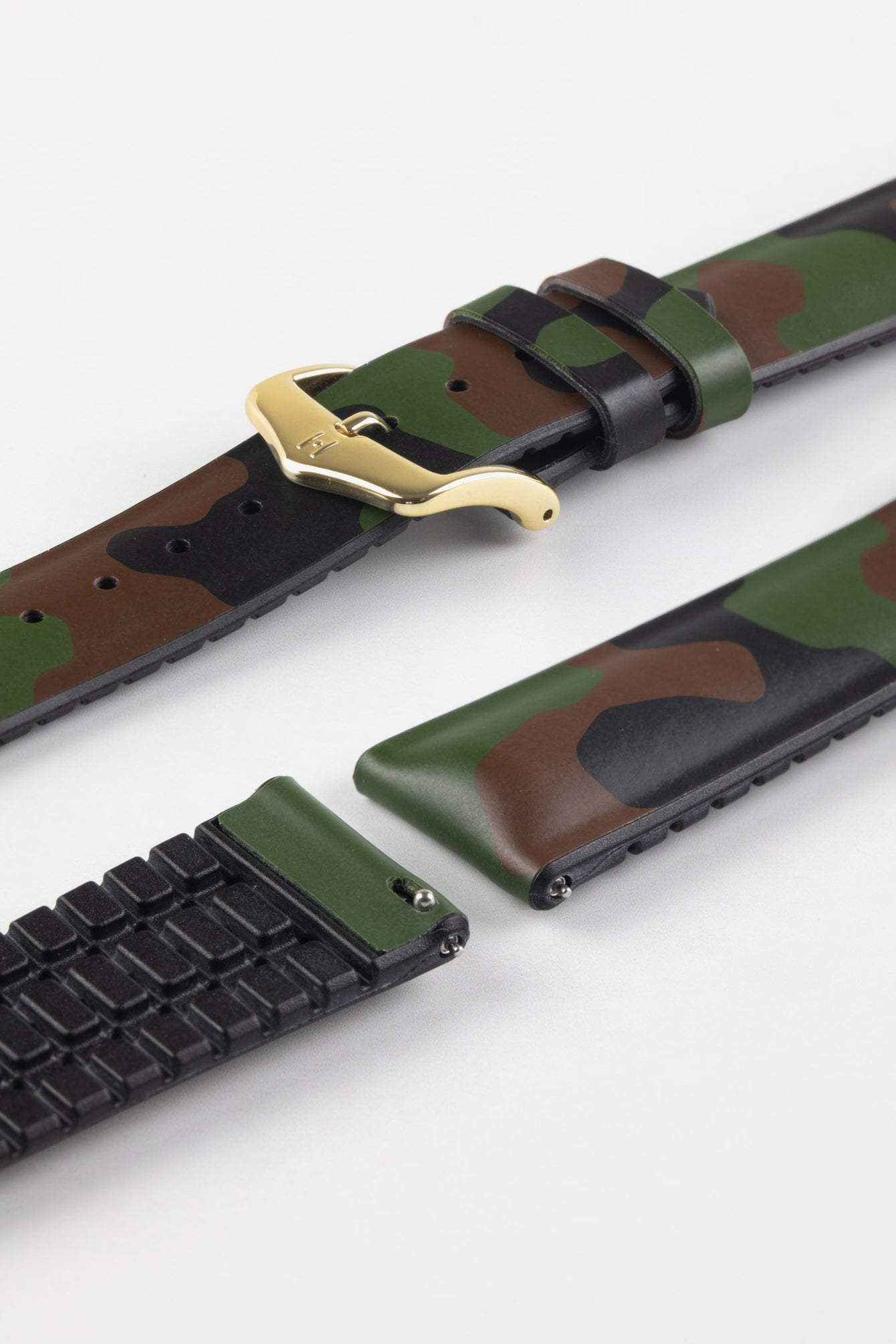 Hirsch JOHN Natural Rubber Green Camo Performance Watch Strap