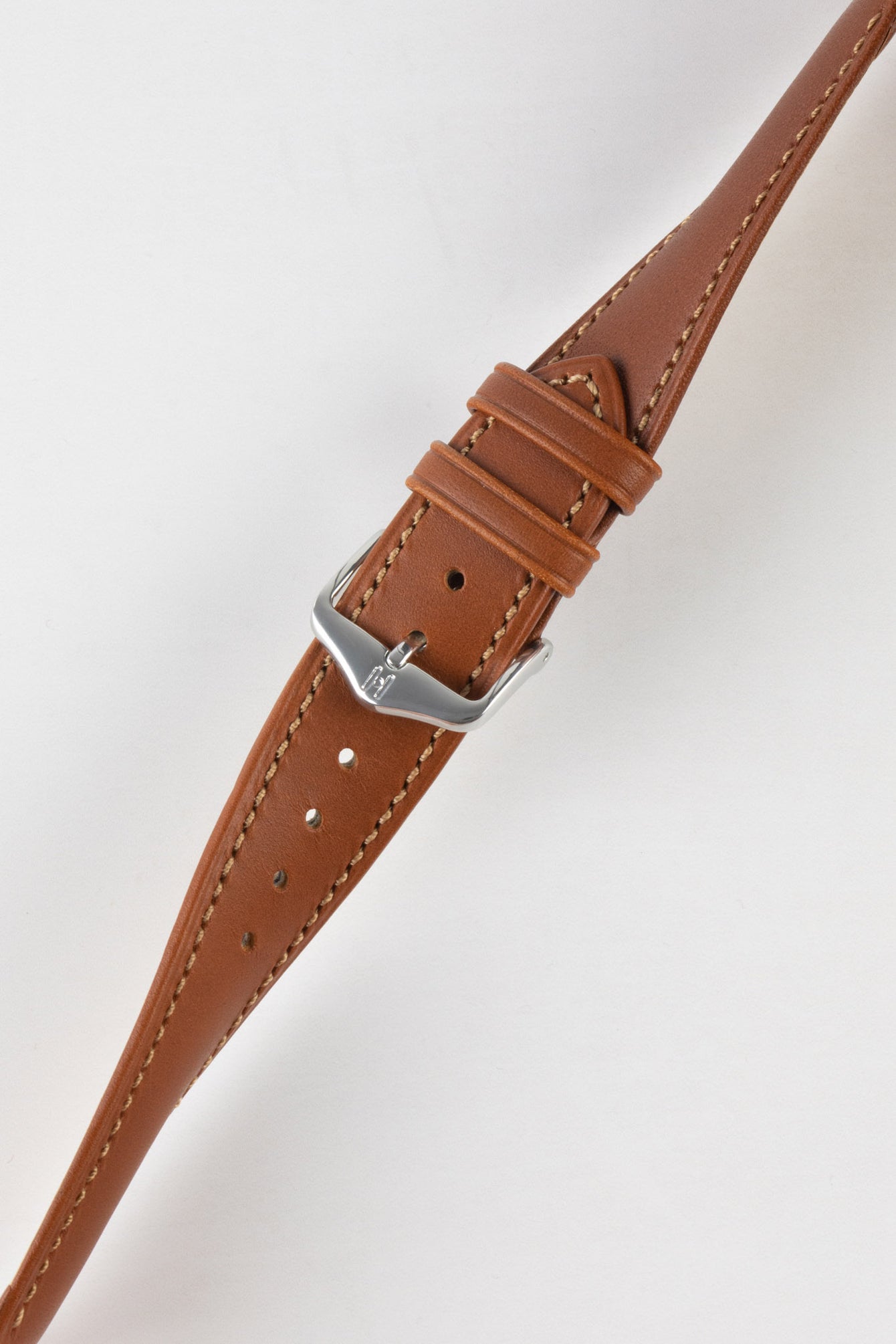 Hirsch KENT Textured Natural Leather Watch Strap in GOLD BROWN