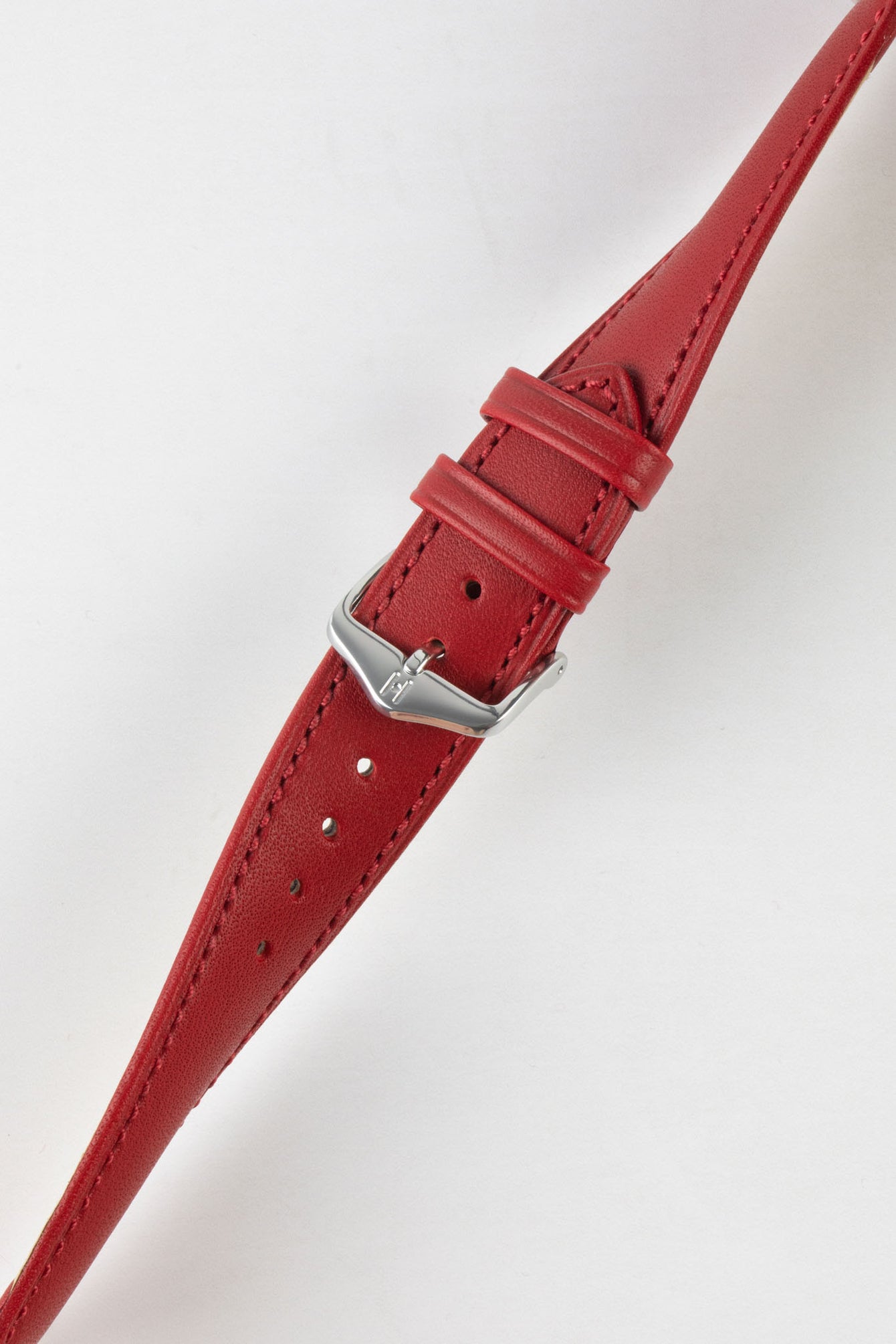 Hirsch KENT Textured Natural Leather Watch Strap in RED