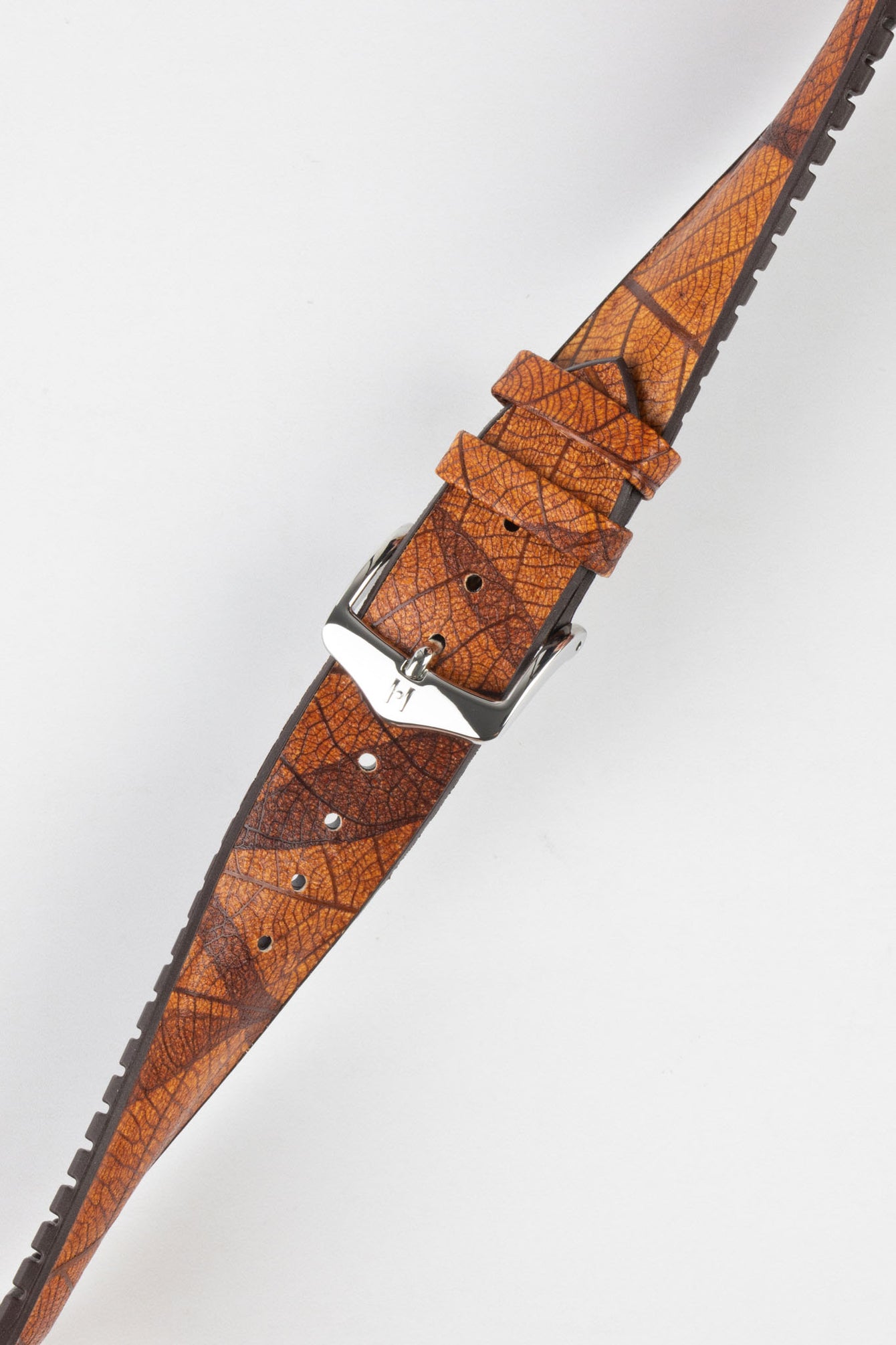 Hirsch LEAF Vegan Performance Rubber Watch Strap in BROWN