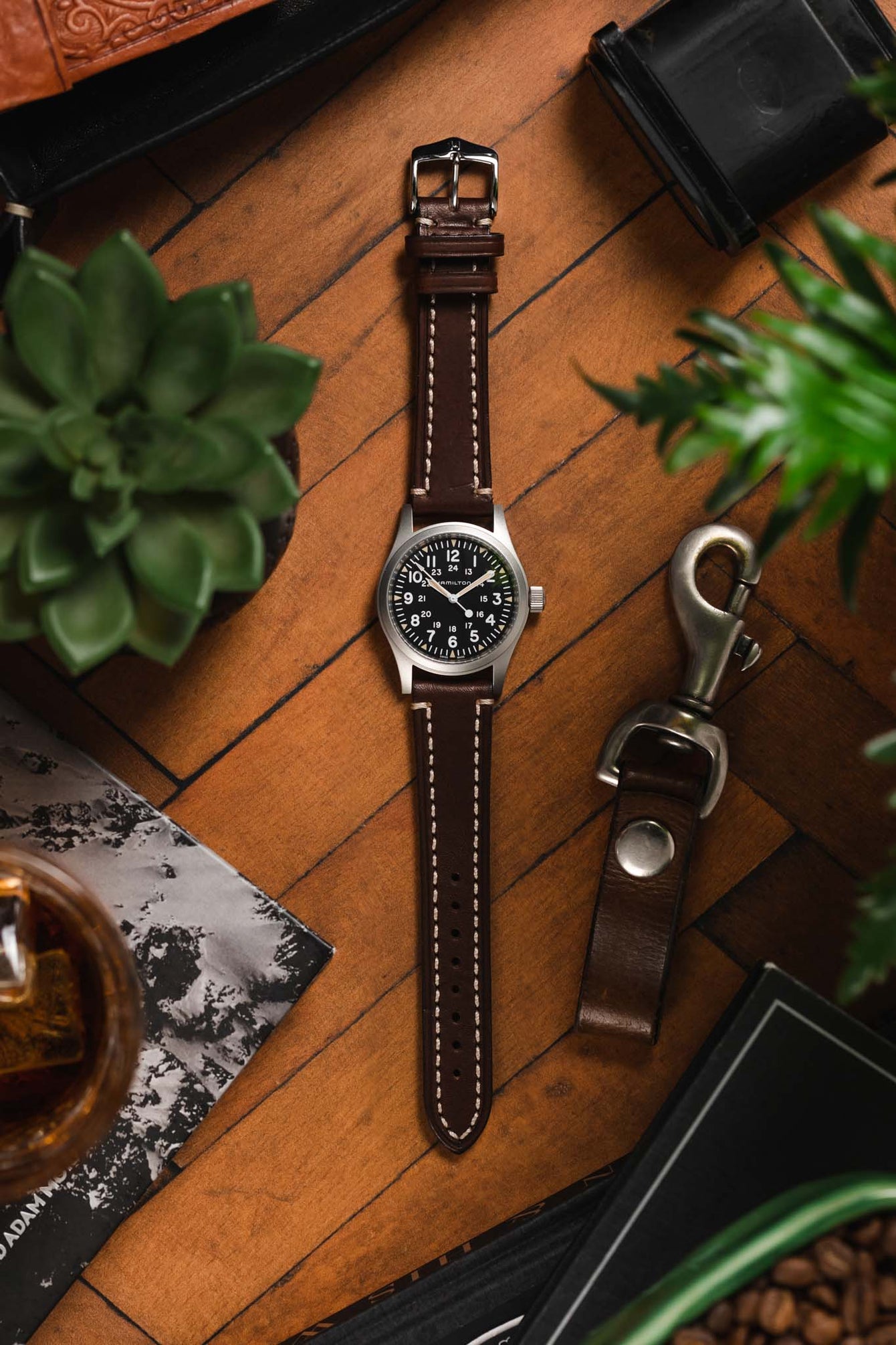 Hirsch LIBERTY Strap - Leather Watch Strap in BROWN