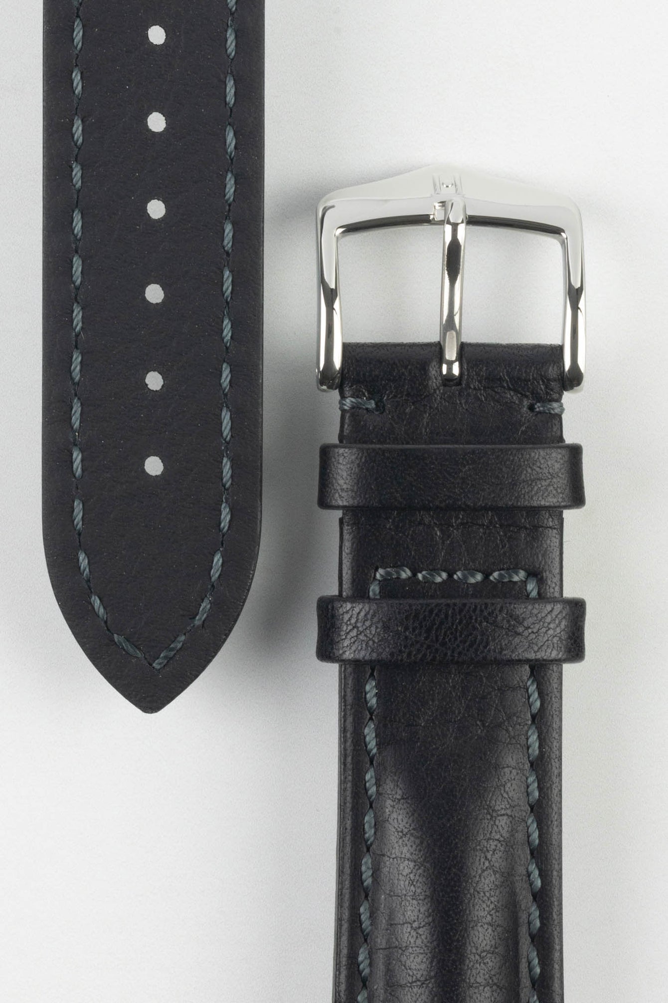 Hirsch LUCCA Black Tuscan Leather Watch Strap