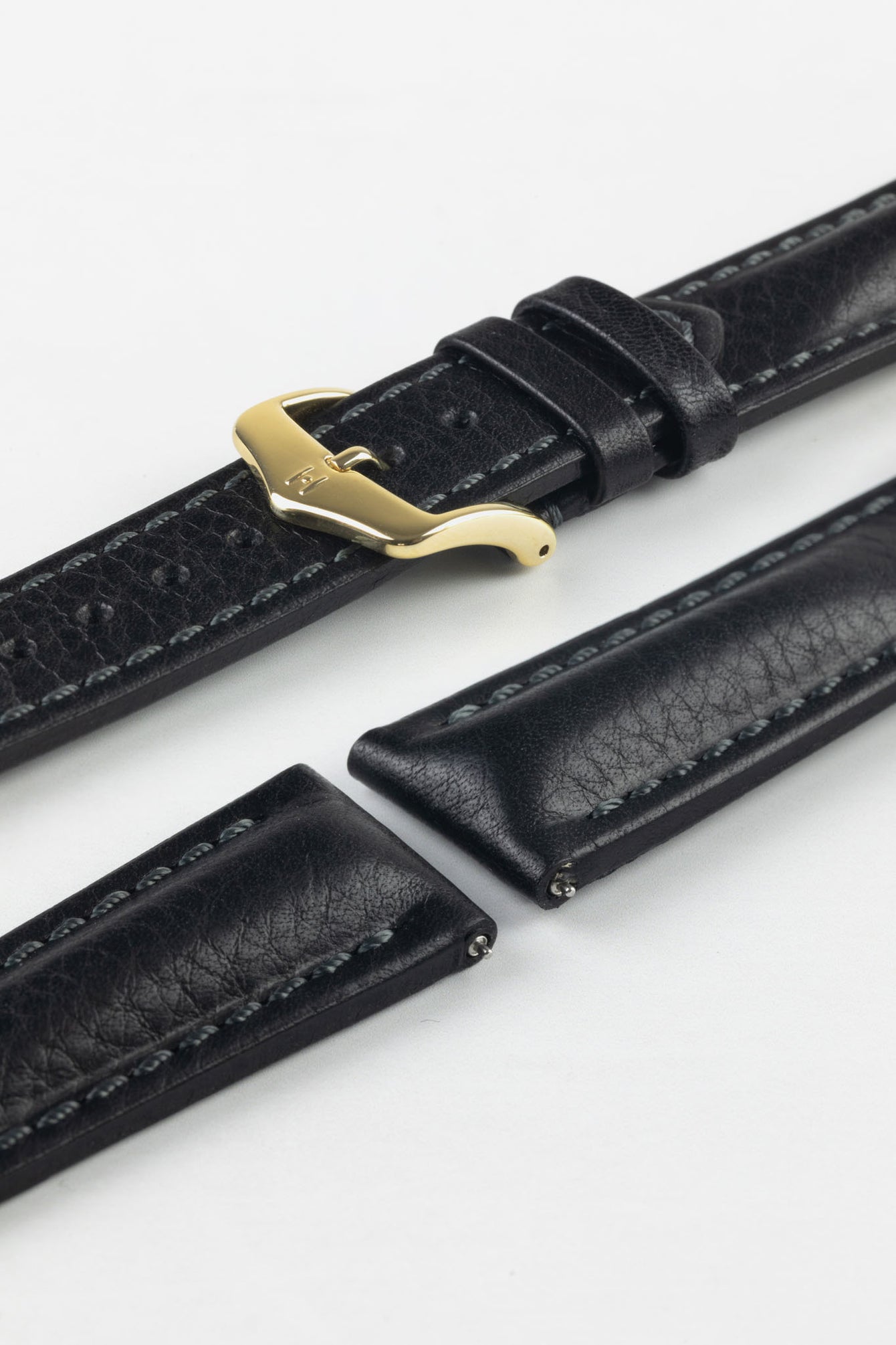 Hirsch LUCCA Black Tuscan Leather Watch Strap