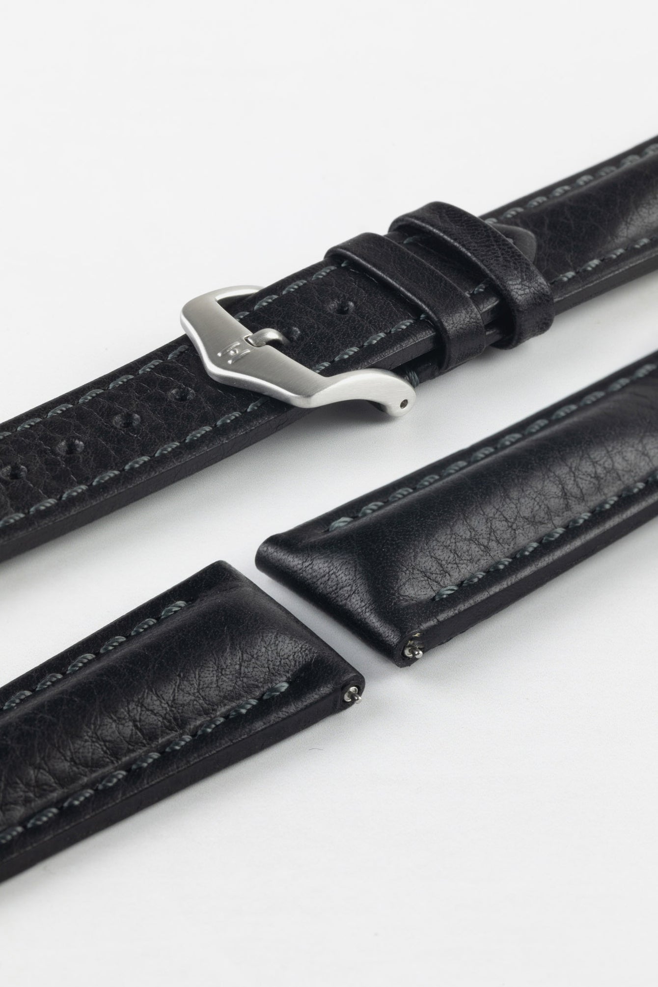 Hirsch LUCCA Black Tuscan Leather Watch Strap