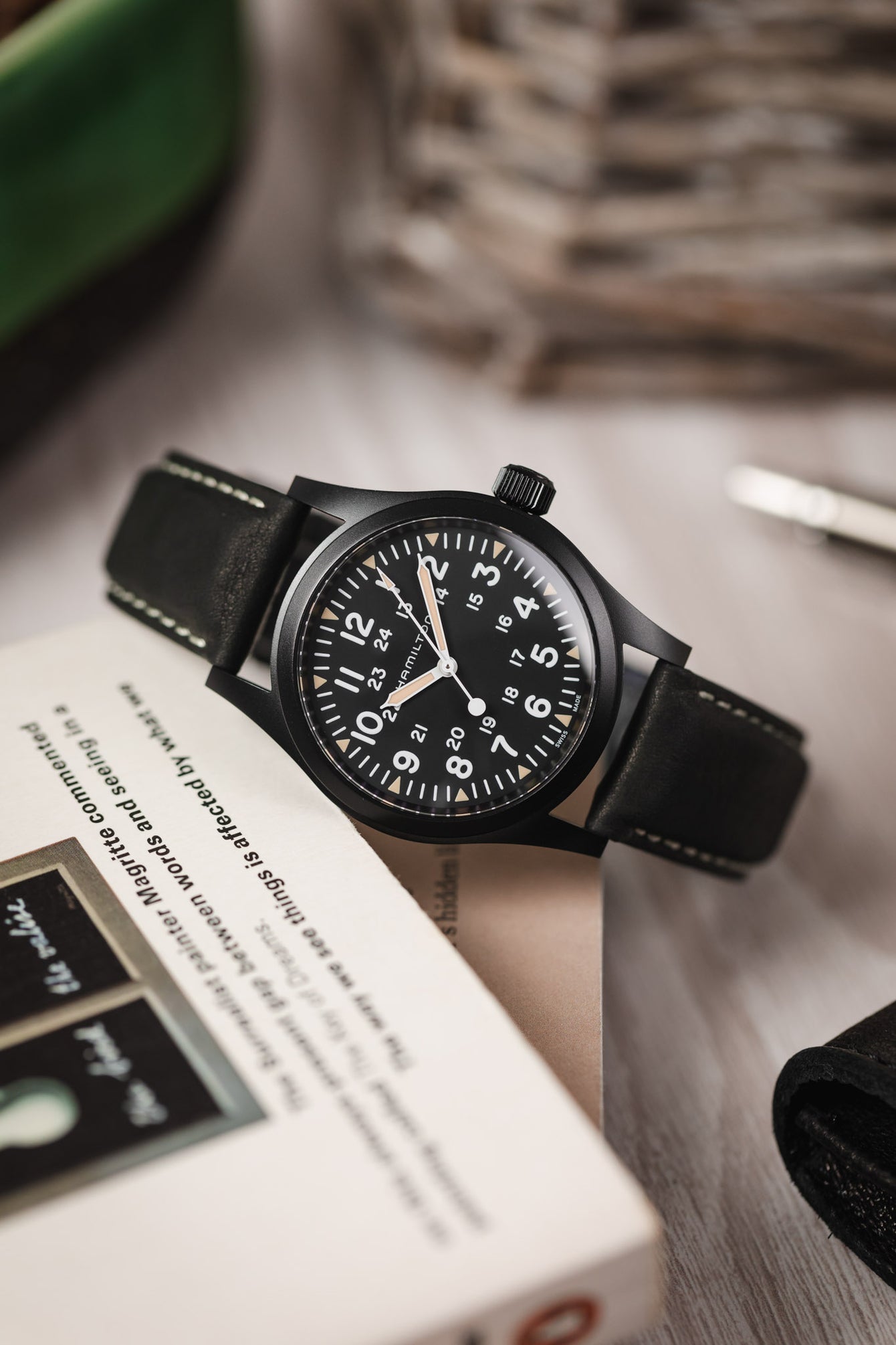 Hirsch MARINER Waterproof Leather Watch Strap in BLACK