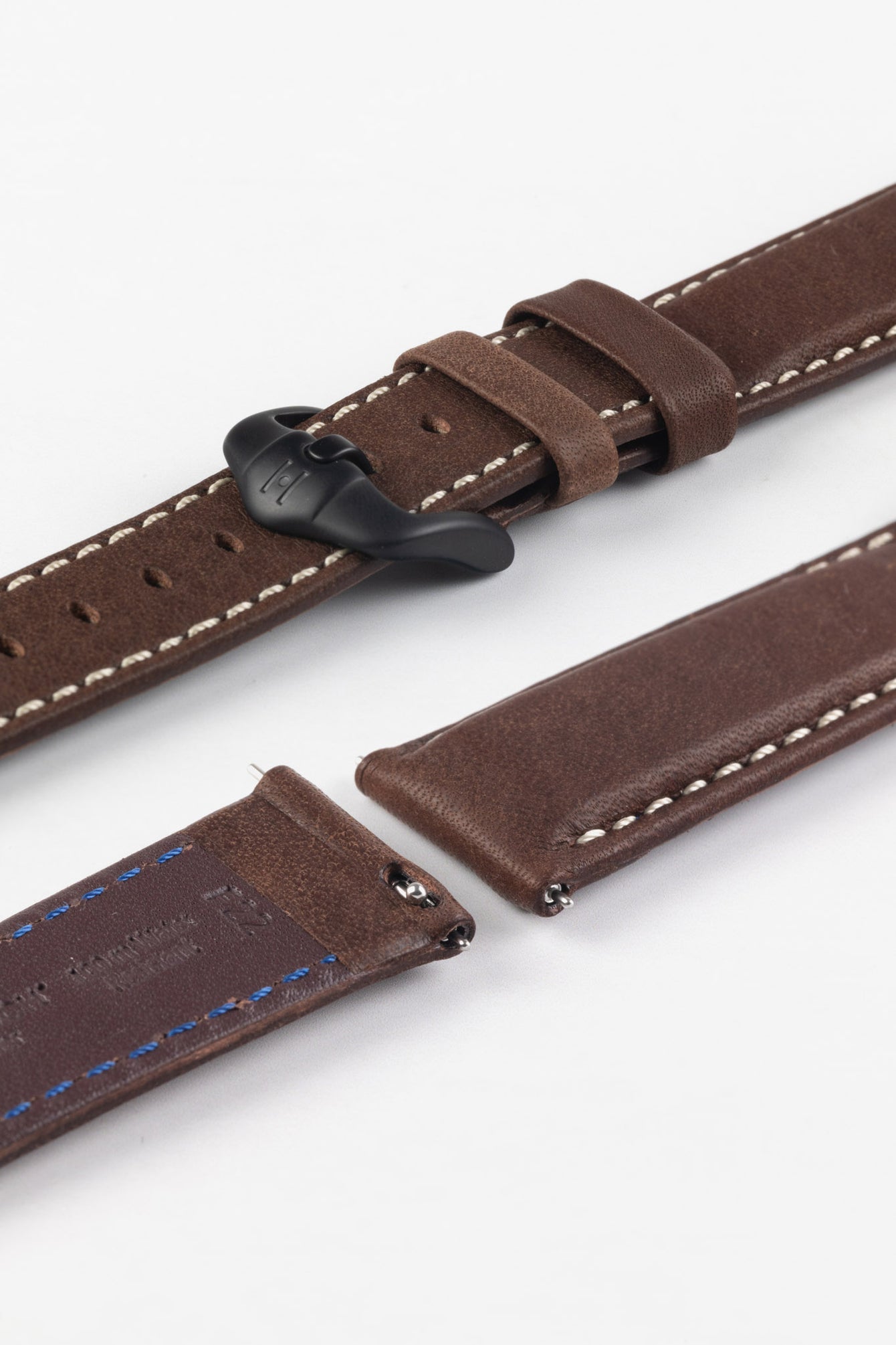 Hirsch MARINER Waterproof Leather Watch Strap in BROWN