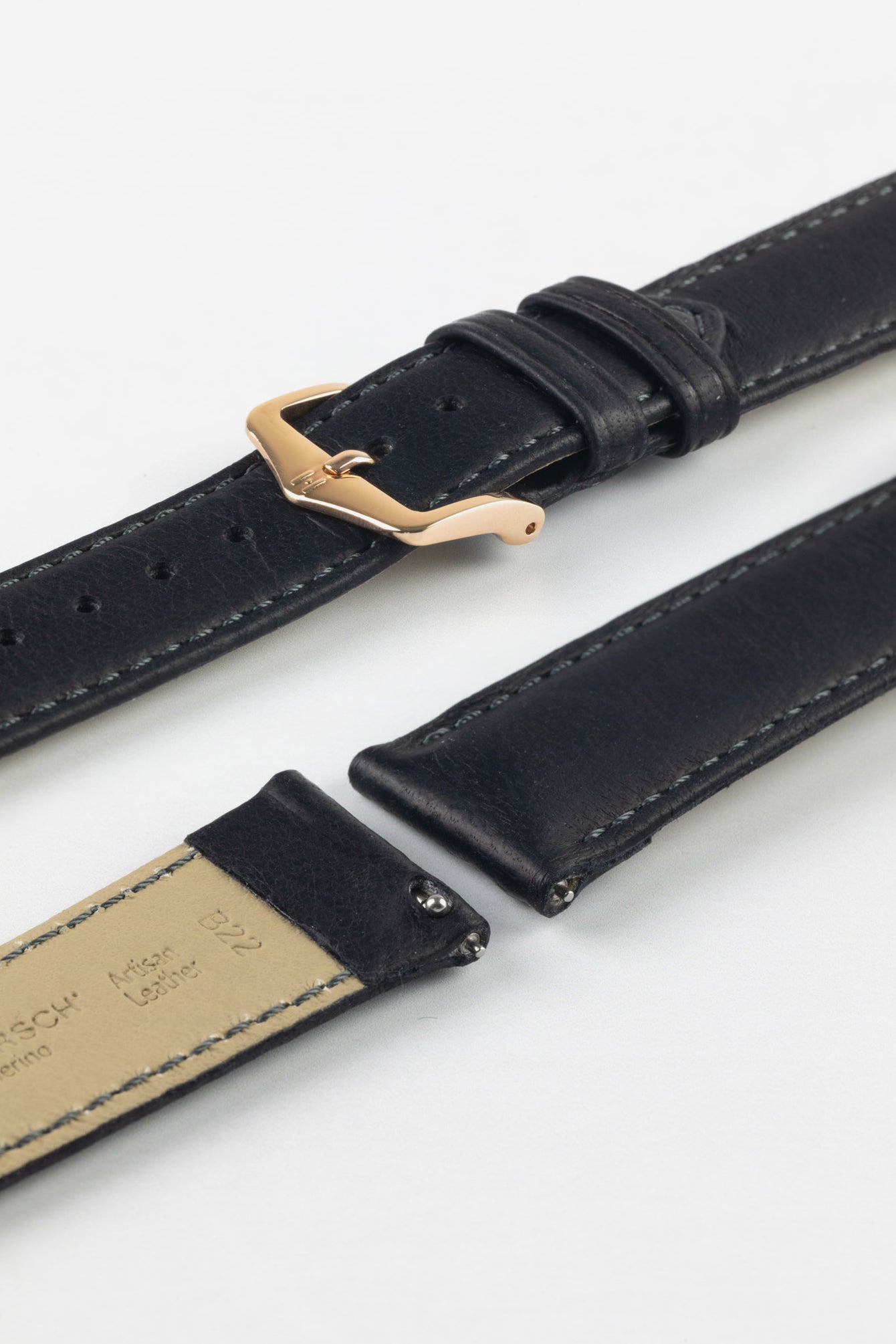 Hirsch MERINO Nappa Leather Watch Strap in BLACK