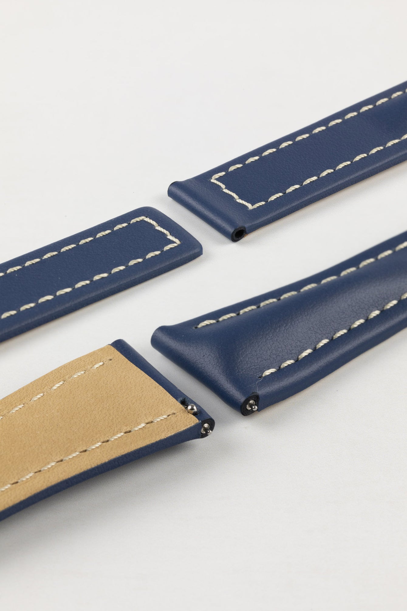 Hirsch NAVIGATOR Calfskin Deployment Watch Strap in BLUE