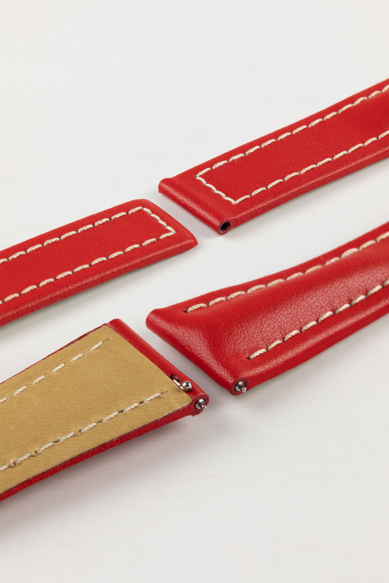 Hirsch NAVIGATOR Calfskin Deployment Watch Strap in RED