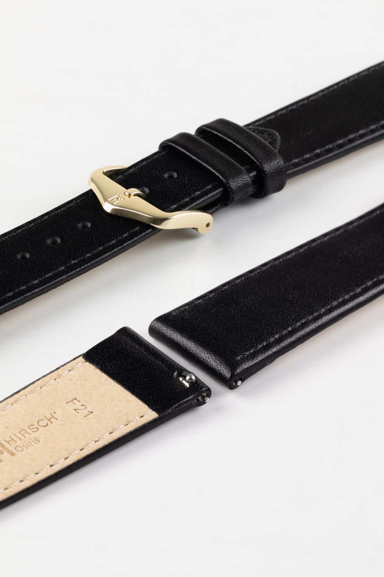 Hirsch OSIRIS Black Quick-Release Calf Leather Watch Strap