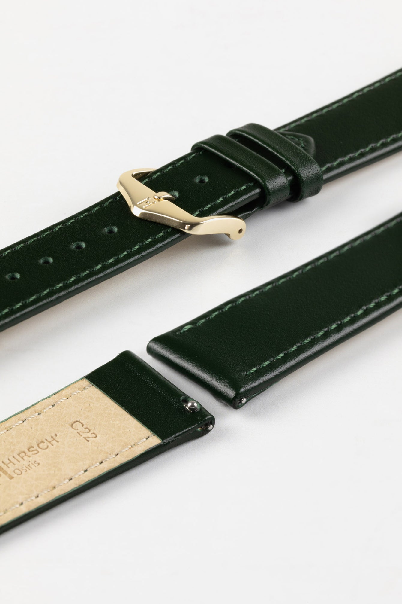 Hirsch OSIRIS Green Calf Leather Watch Strap