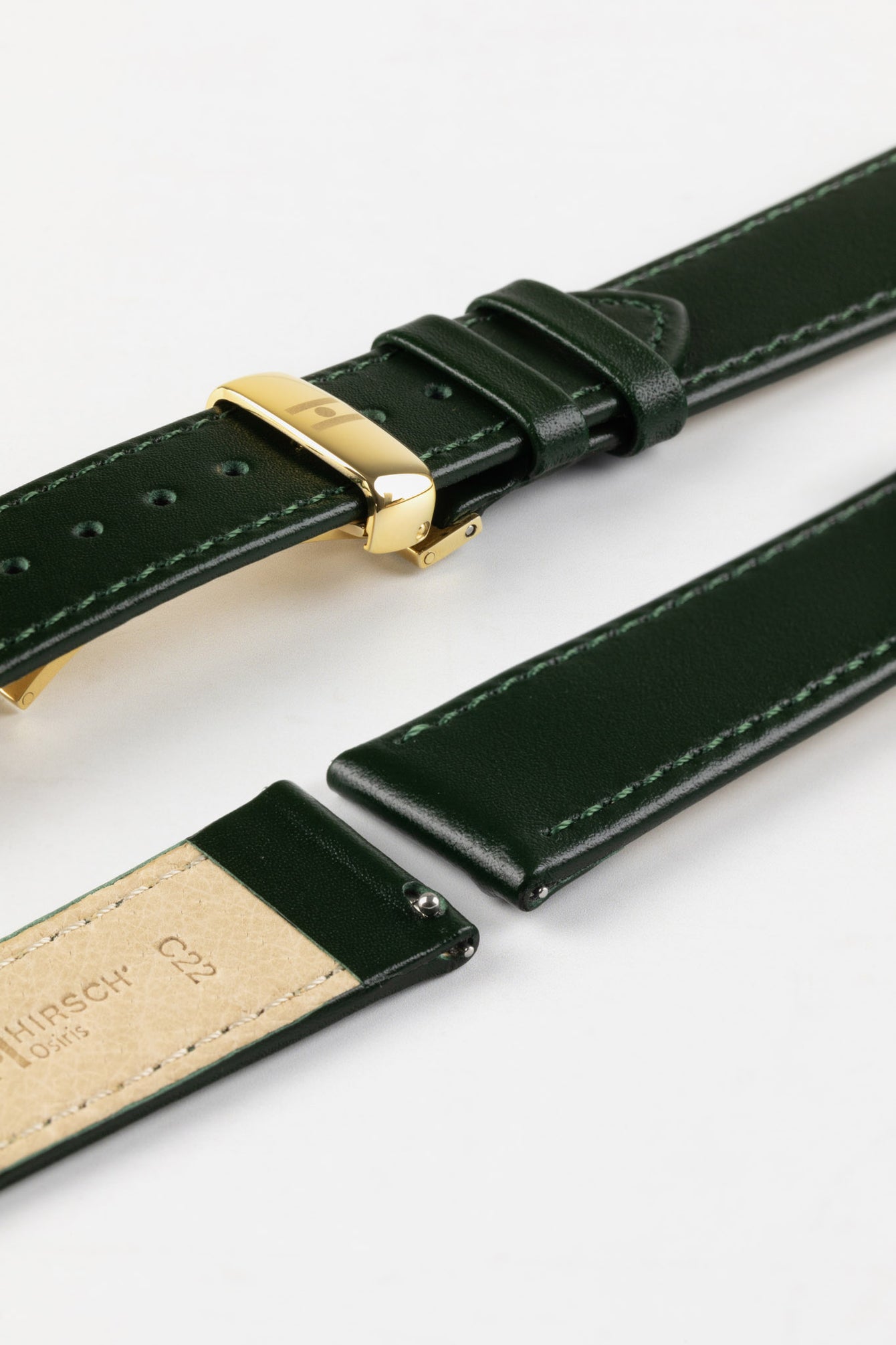 Hirsch OSIRIS Green Calf Leather Watch Strap