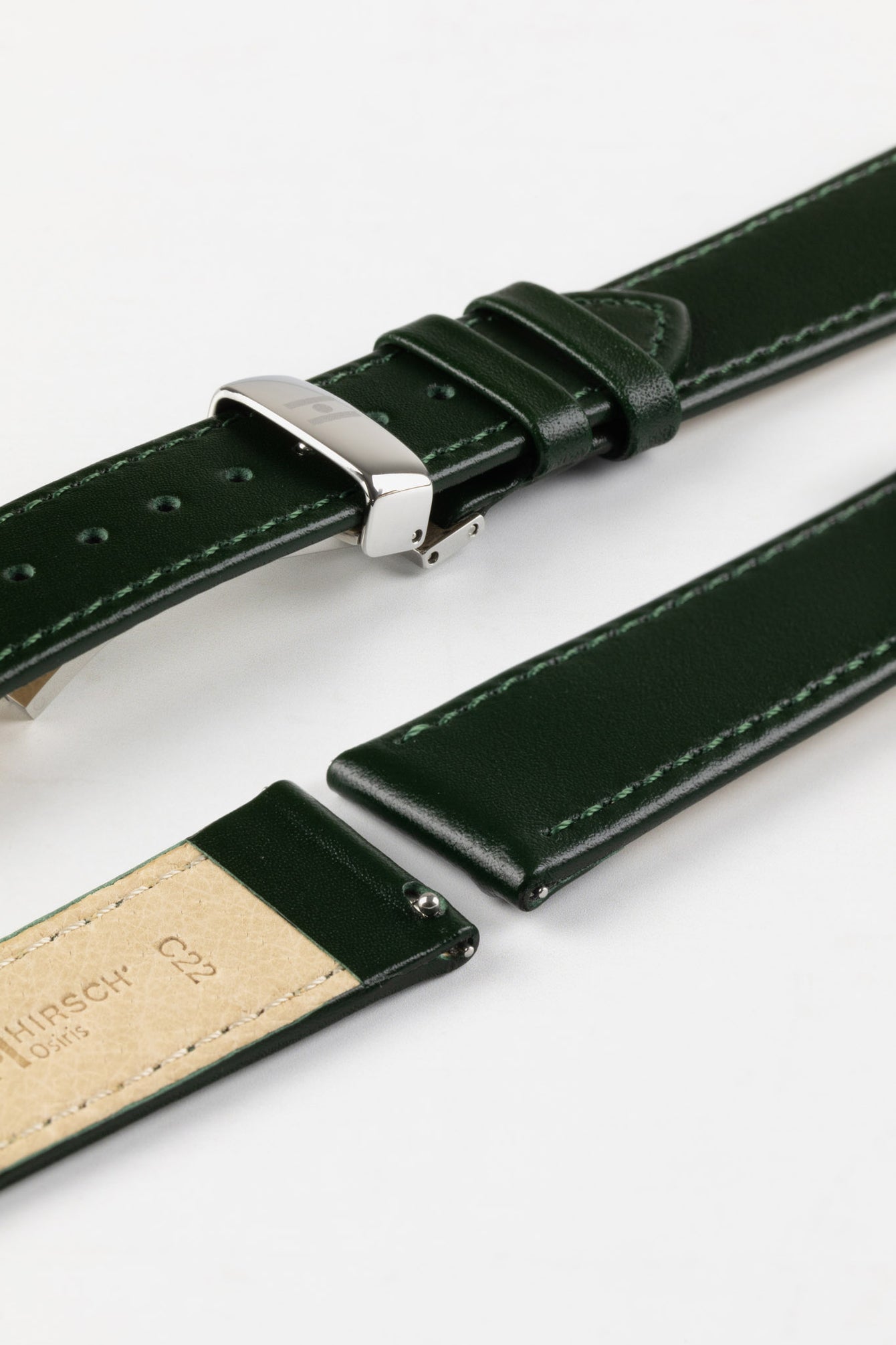 Hirsch OSIRIS Green Calf Leather Watch Strap