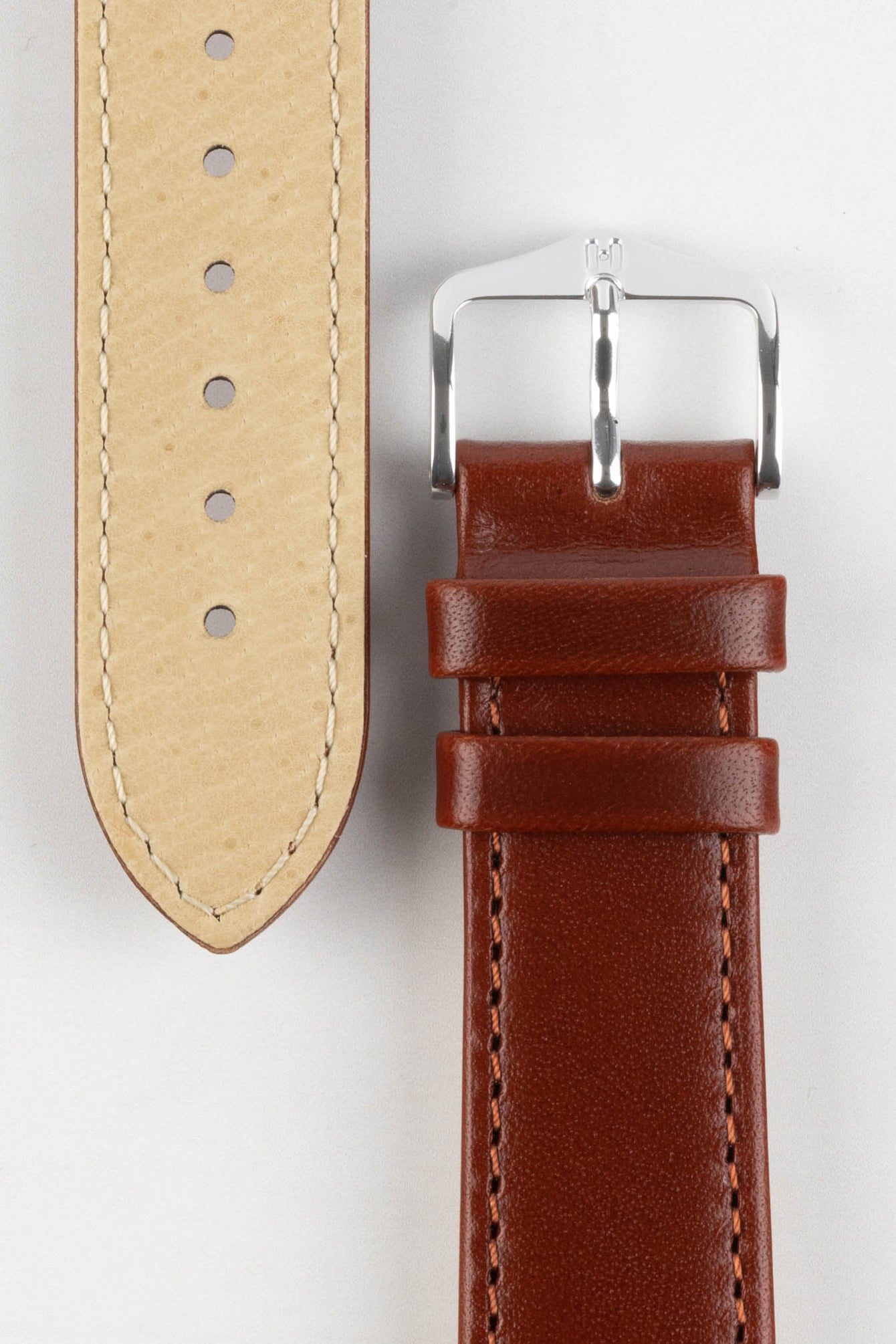 Hirsch OSIRIS Mid Brown Calf Leather Watch Strap