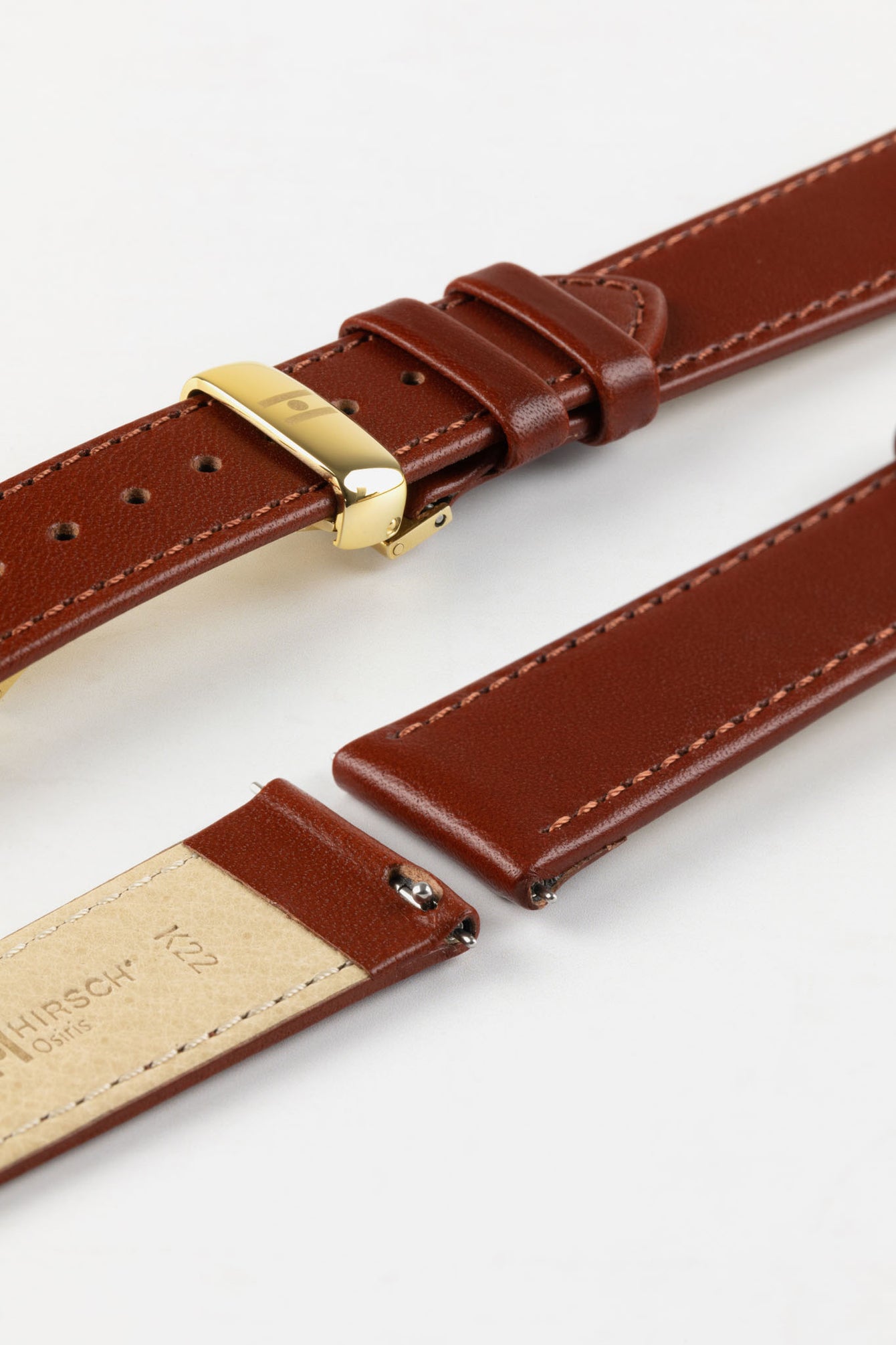 Hirsch OSIRIS Mid Brown Calf Leather Watch Strap