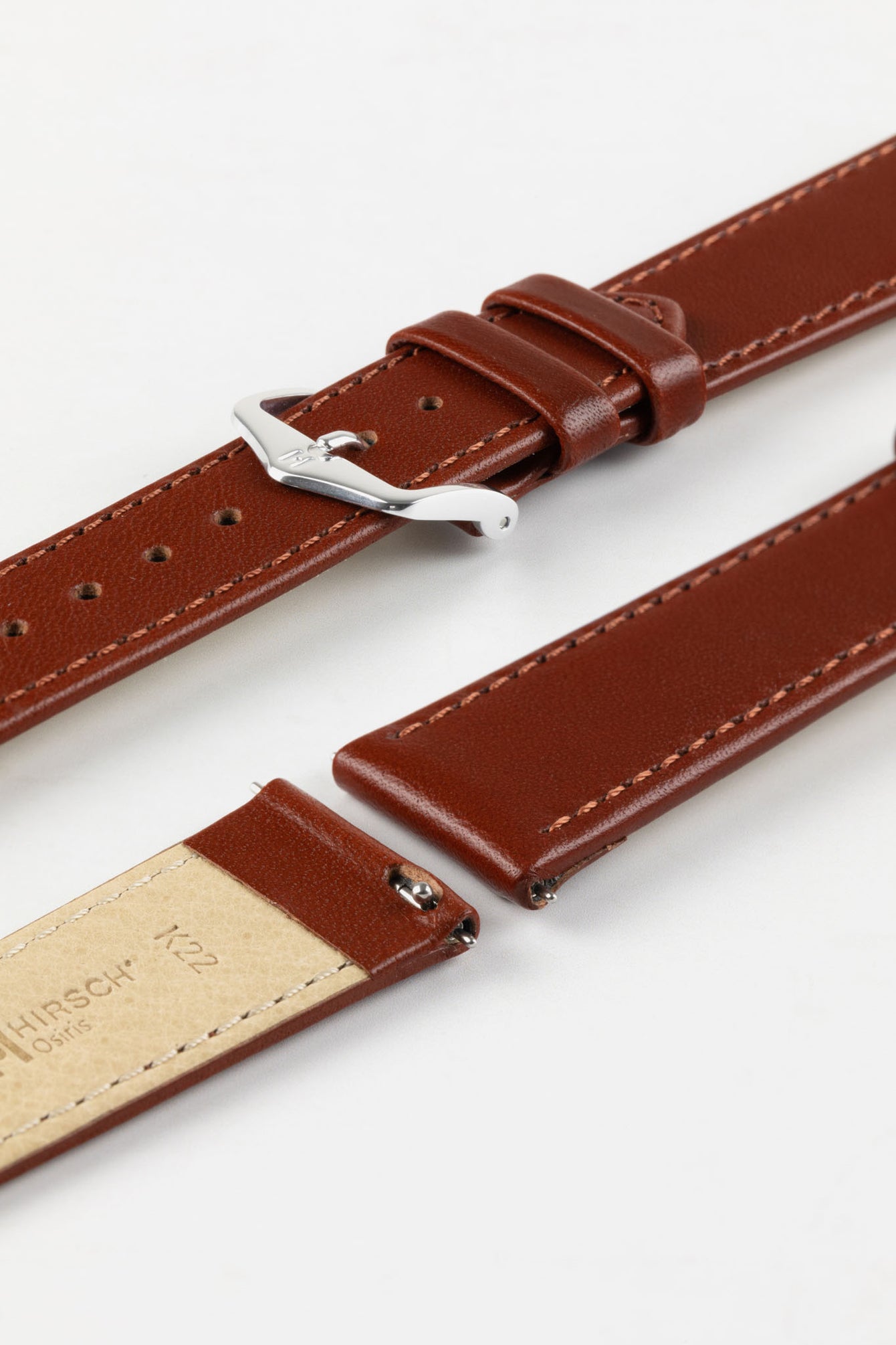 Hirsch OSIRIS Mid Brown Calf Leather Watch Strap