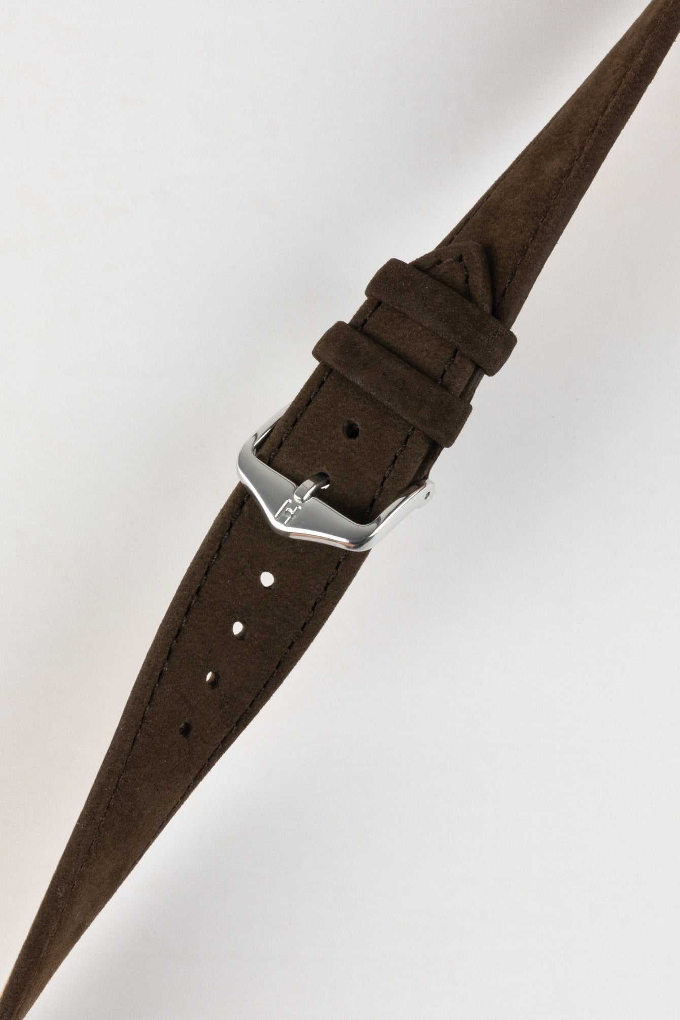 Hirsch OSIRIS With Calf Leather Nubuck Effect Watch Strap in BROWN