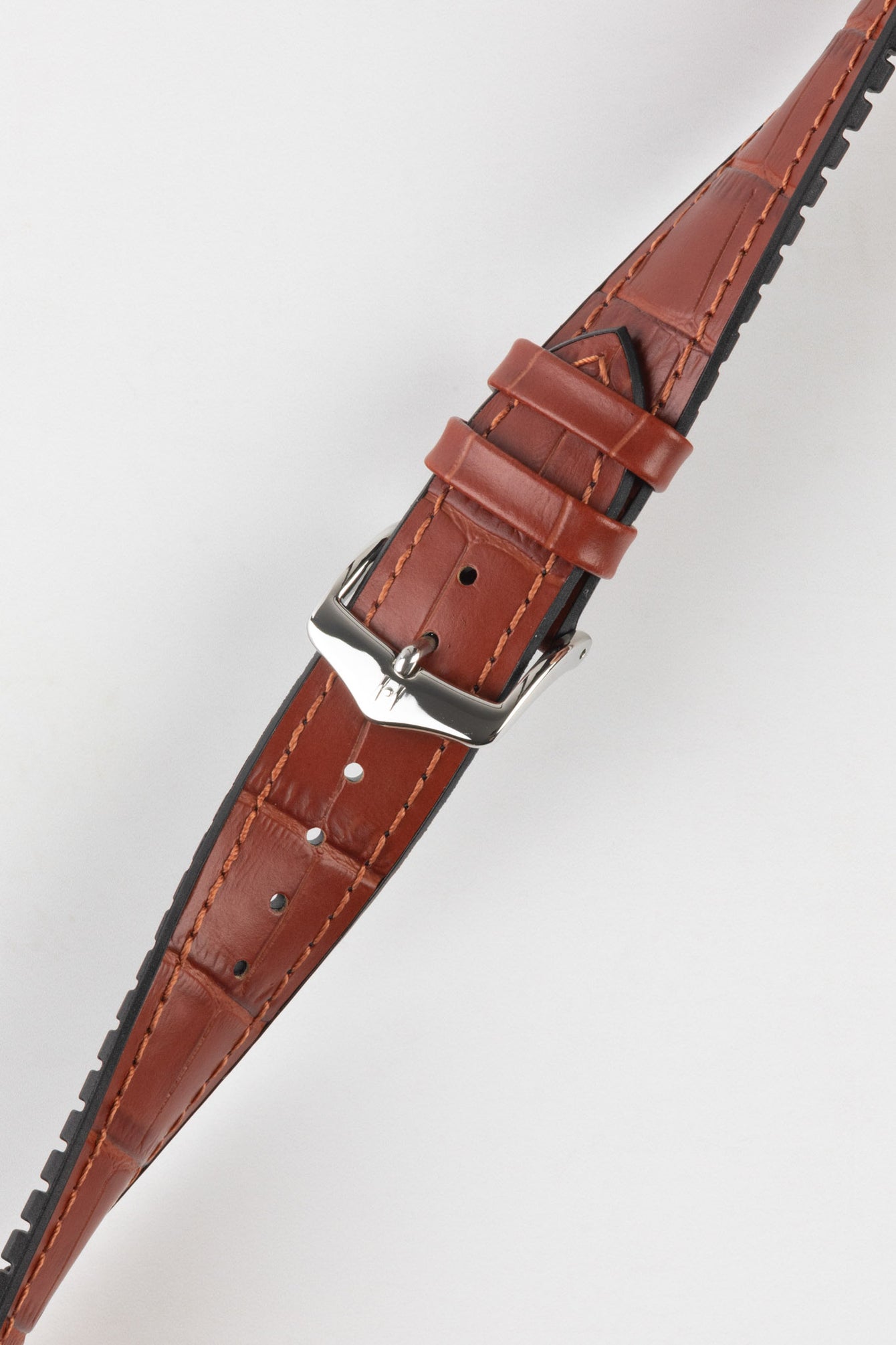 Hirsch PAUL Performance Alligator Embossed Watch Strap in GOLD BROWN