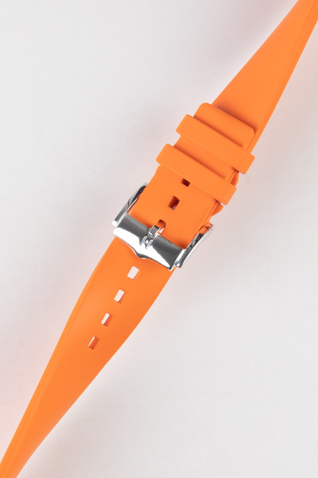 Hirsch PURE Natural Rubber Watch Strap in Orange