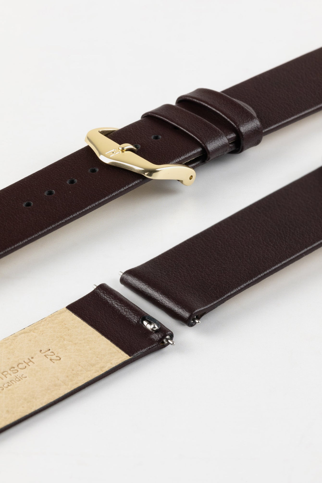 Hirsch SCANDIC Calf Leather Watch Strap in BROWN