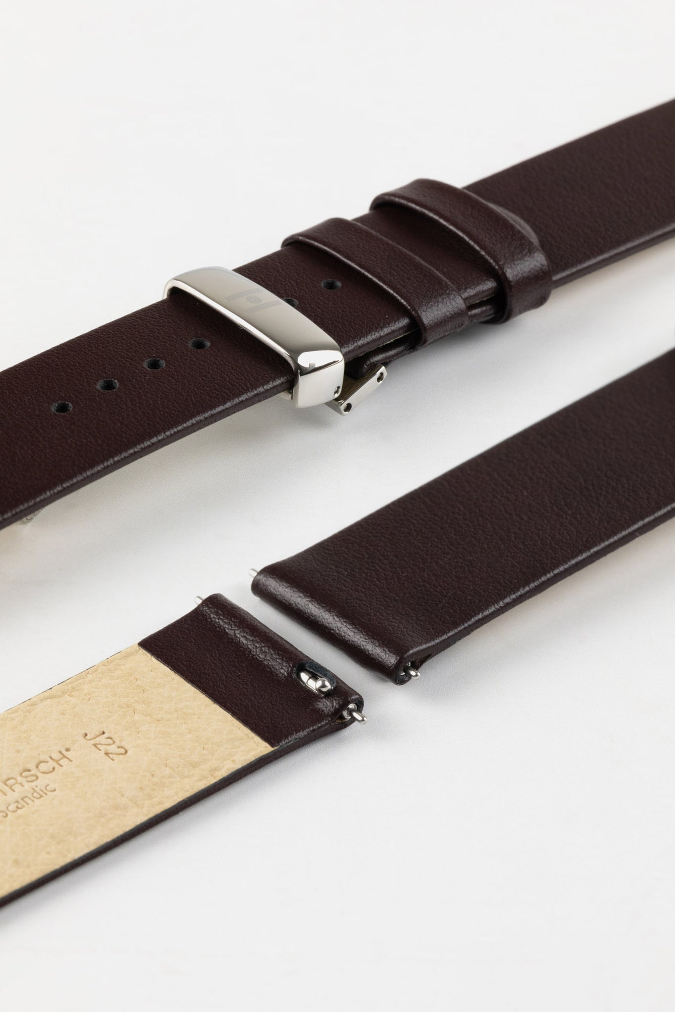 Hirsch SCANDIC Calf Leather Watch Strap in BROWN