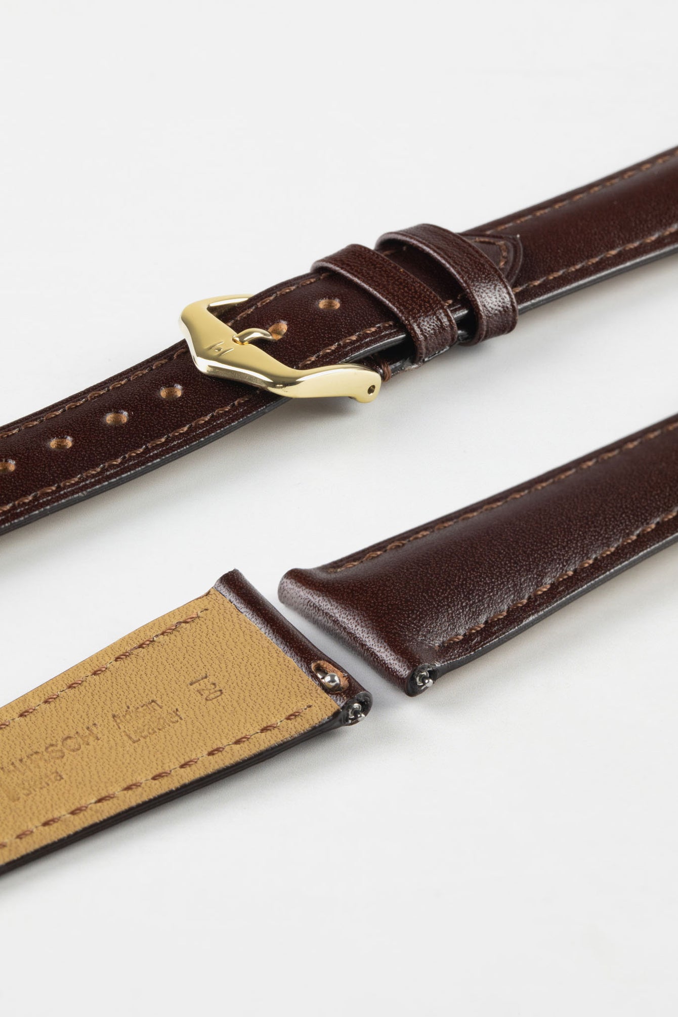 Hirsch SIENA Tuscan Leather Watch Strap in BROWN