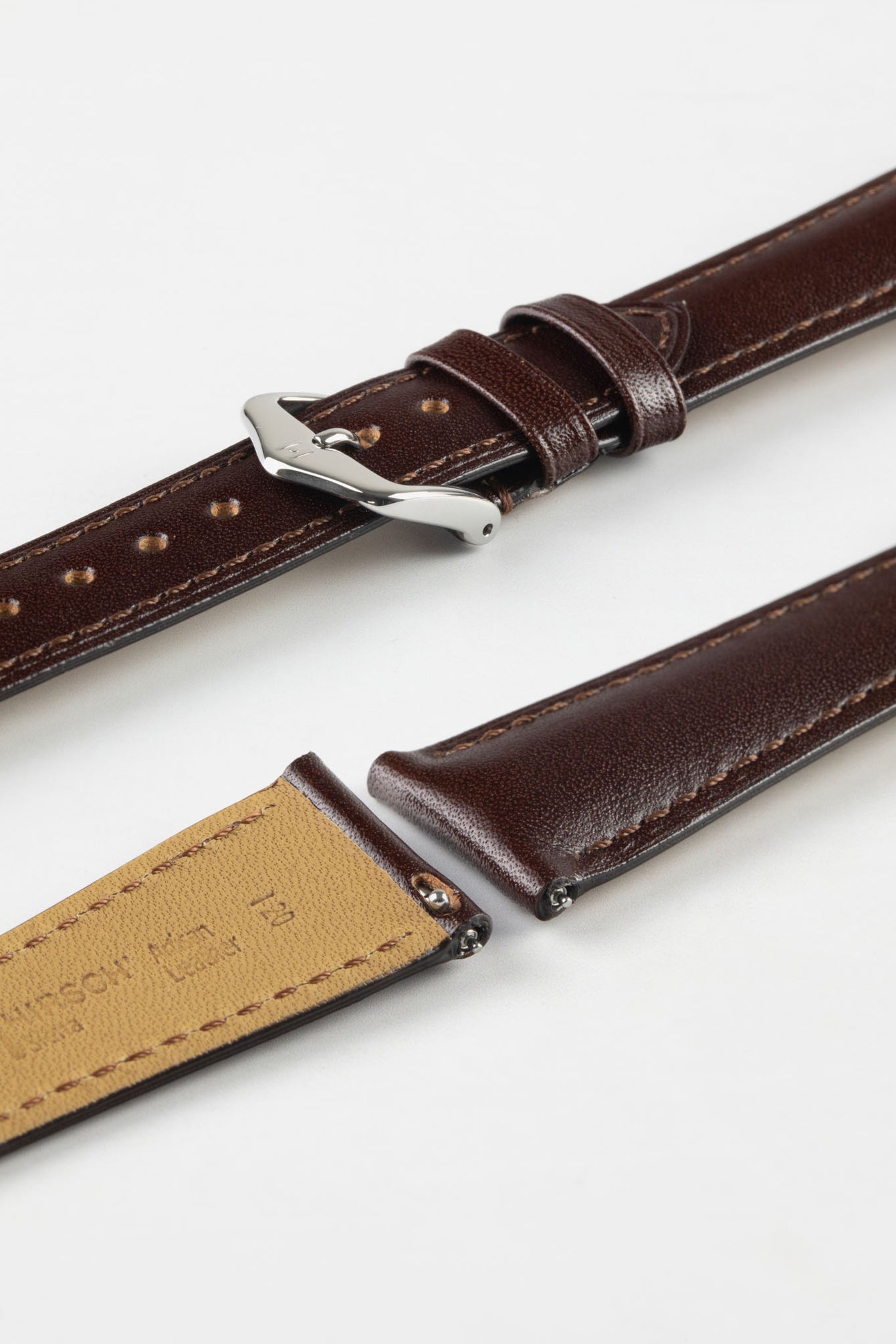 Hirsch SIENA Tuscan Leather Watch Strap in BROWN