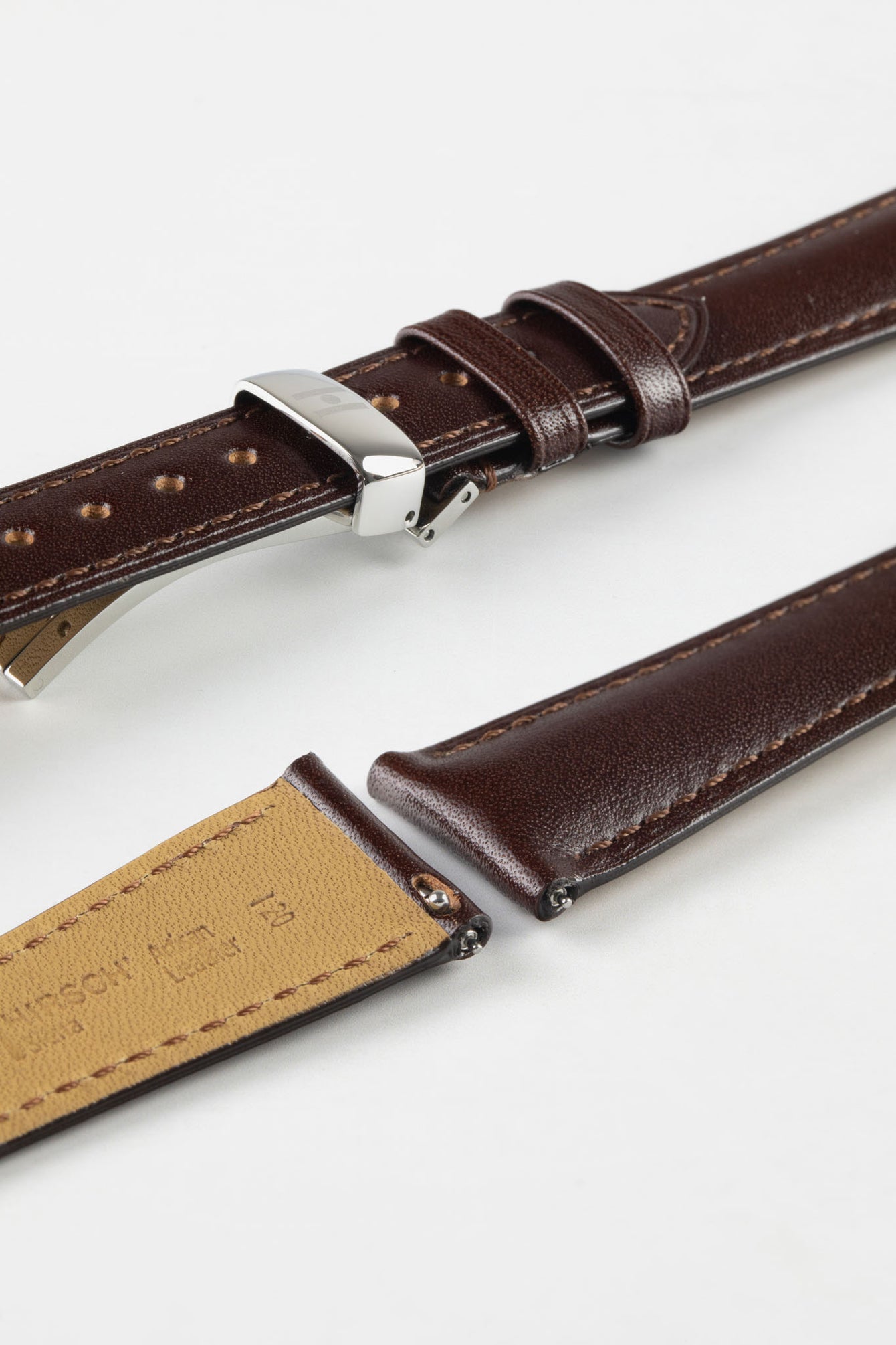 Hirsch SIENA Tuscan Leather Watch Strap in BROWN