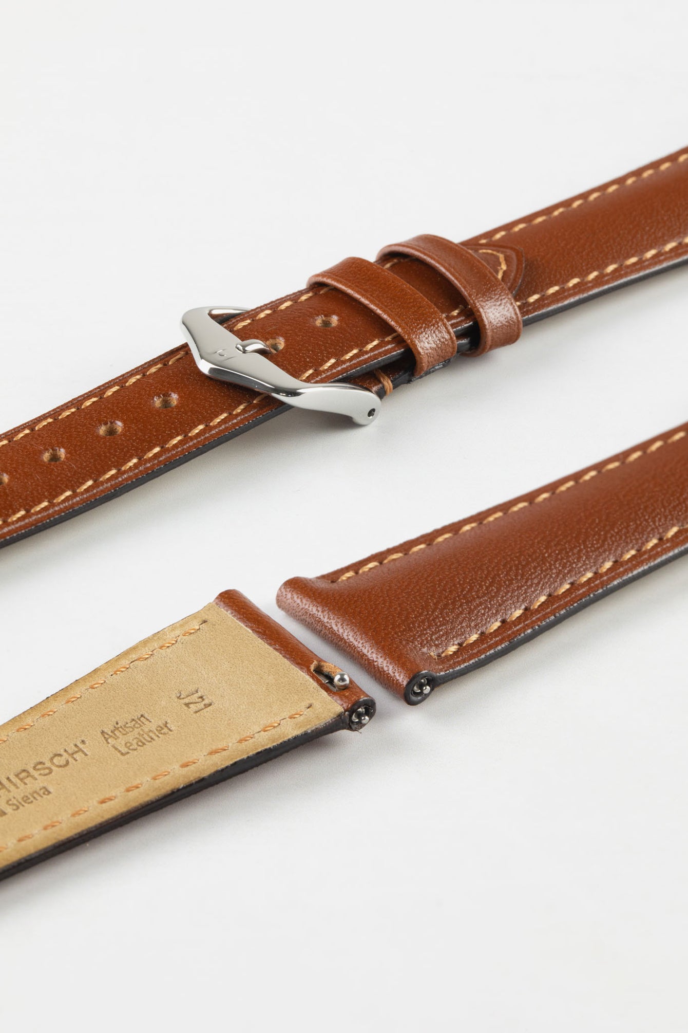 Hirsch SIENA Gold Brown Tuscan Leather Watch Strap