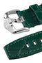 Hirsch TRITONE Padded Alligator Leather Watch Strap in DARK GREEN