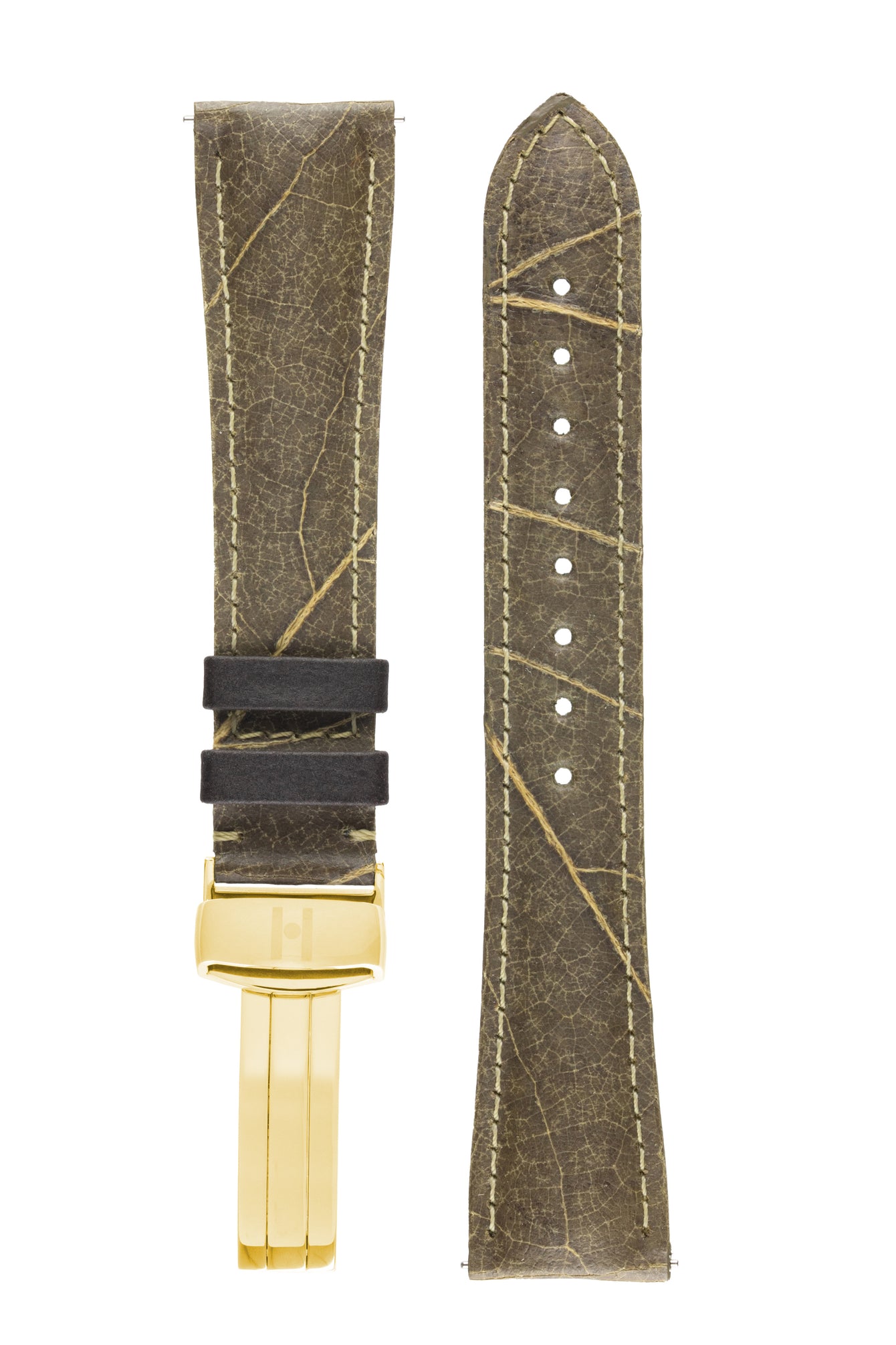 Hirsch WINE Vineyard-Leaf Vegan Watch Strap in GREEN