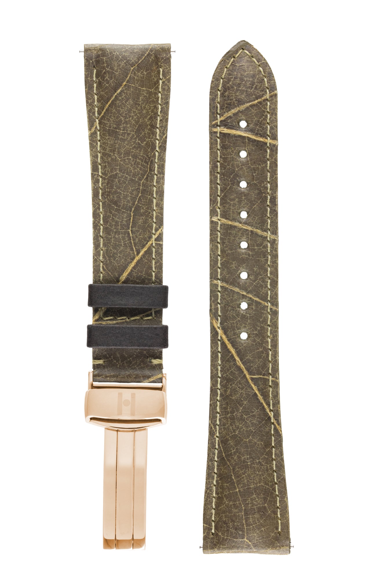 Hirsch WINE Vineyard-Leaf Vegan Watch Strap in GREEN