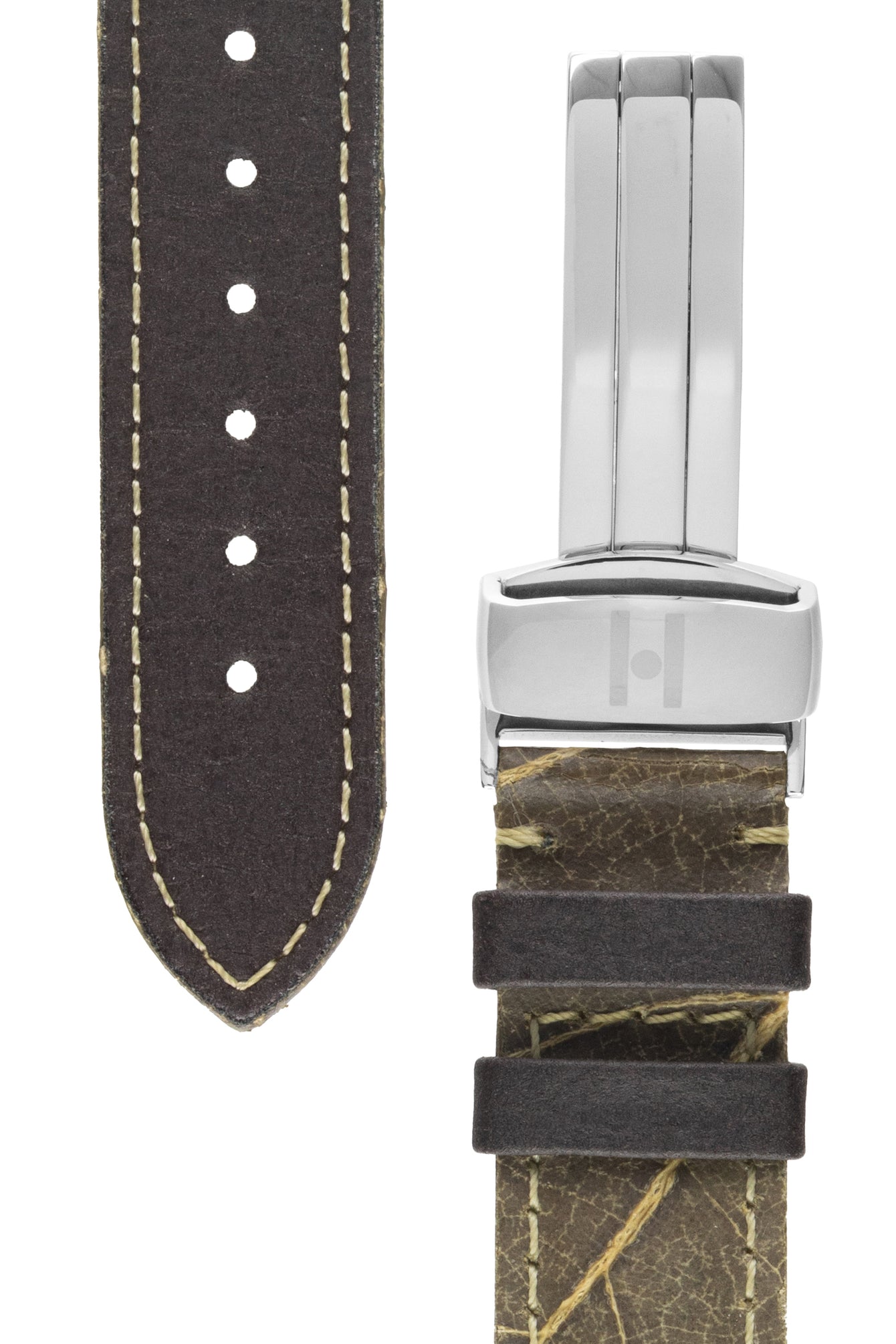 Hirsch WINE Vineyard-Leaf Vegan Watch Strap in GREEN