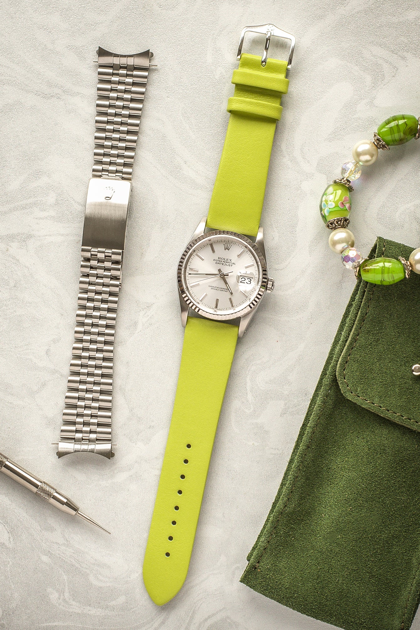 hirsch viazza green strap