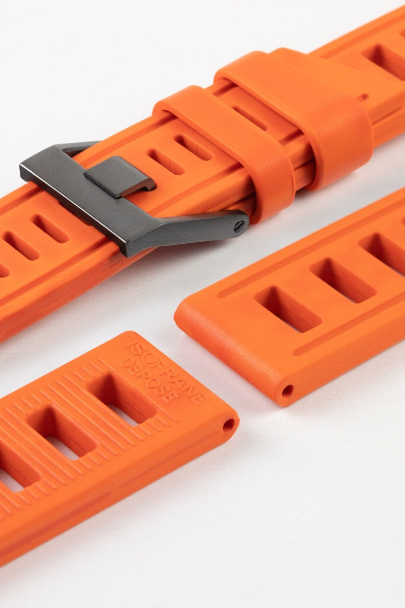 ISOfrane Rubber Dive Watch Strap in ORANGE WatchObsession