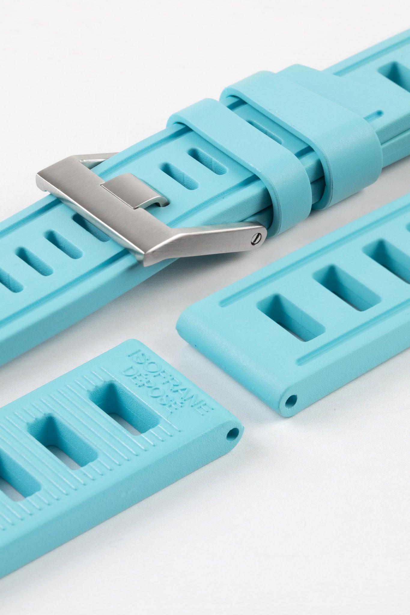 ISOfrane Rubber Dive Watch Strap in TURQUOISE WatchObsession